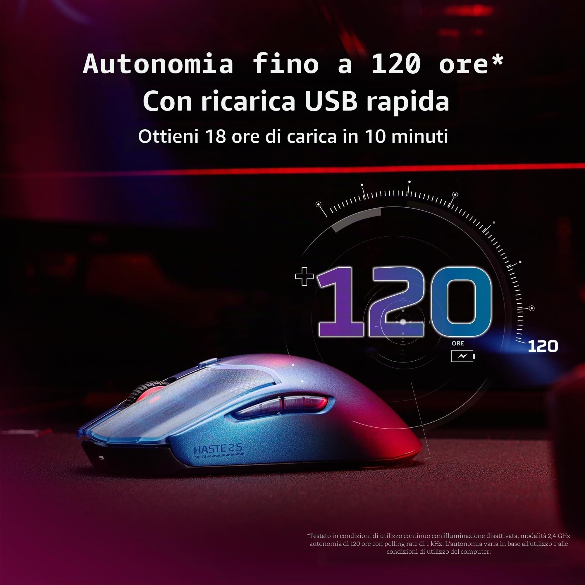 hyperx-pulsefire-haste-2-s-mouse-gaming-wireless-blu-con-scocca-in-magnesio-64-g image 4