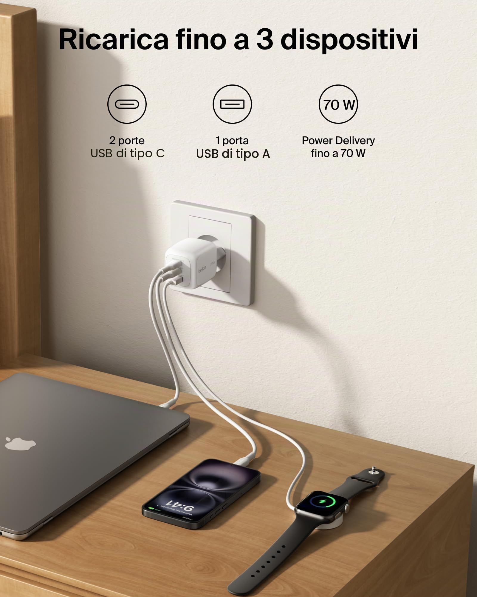 belkin-70w-caricatore-usb-c-a-3-porte-2-usb-c-1-usb-a-gan-con-spine-usa-gb-eu-ca image 2