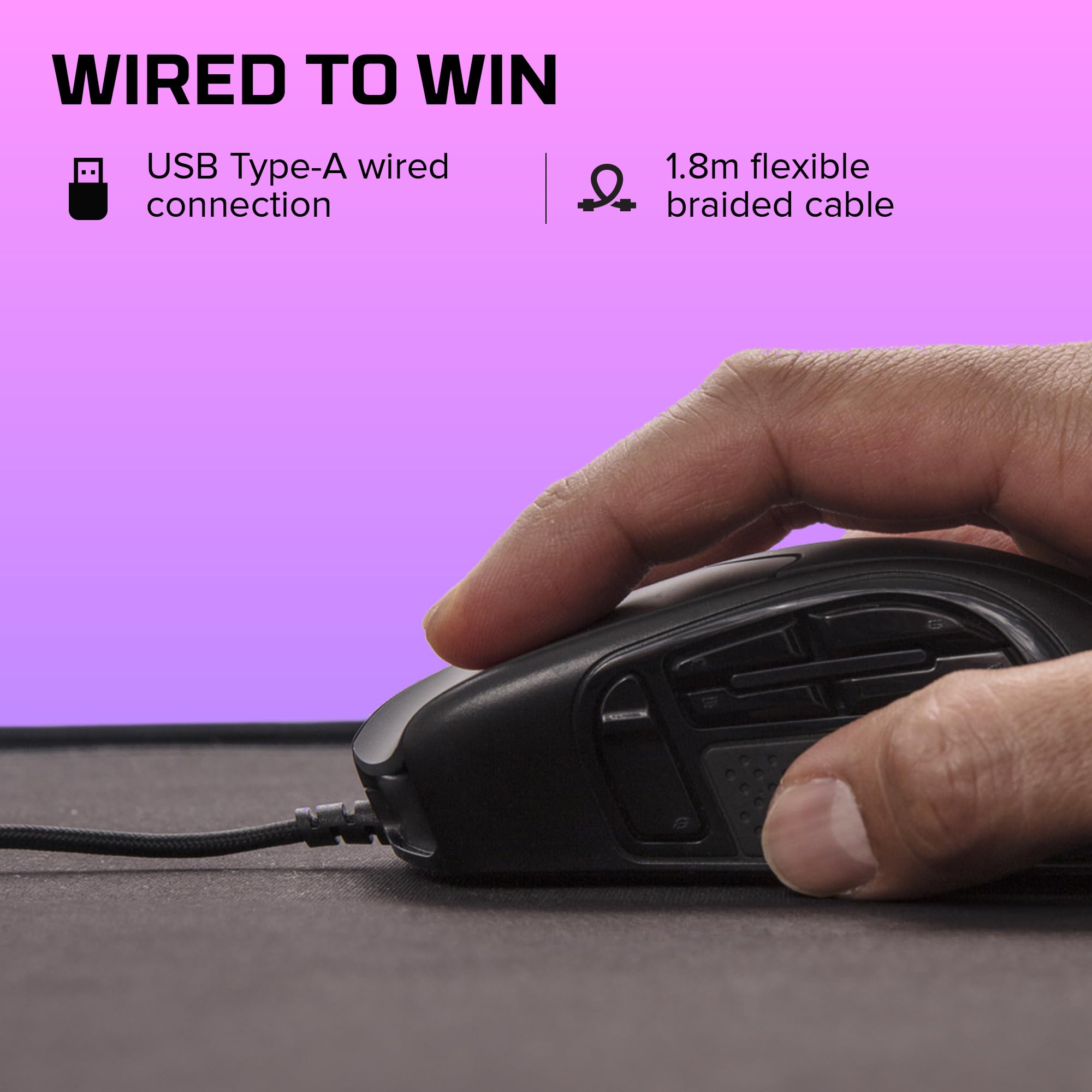 hp-hyperx-pulsefire-raid-mouse-gaming-cablato-rgb-11-tasti-programmabili-sensore image 2
