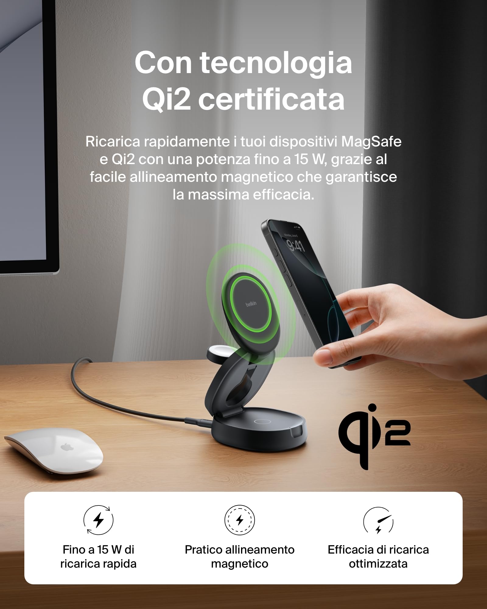 belkin-boostcharge-pro-stazione-di-ricarica-wireless-3-in-1-magsafe-qi2-15w-per- image 4