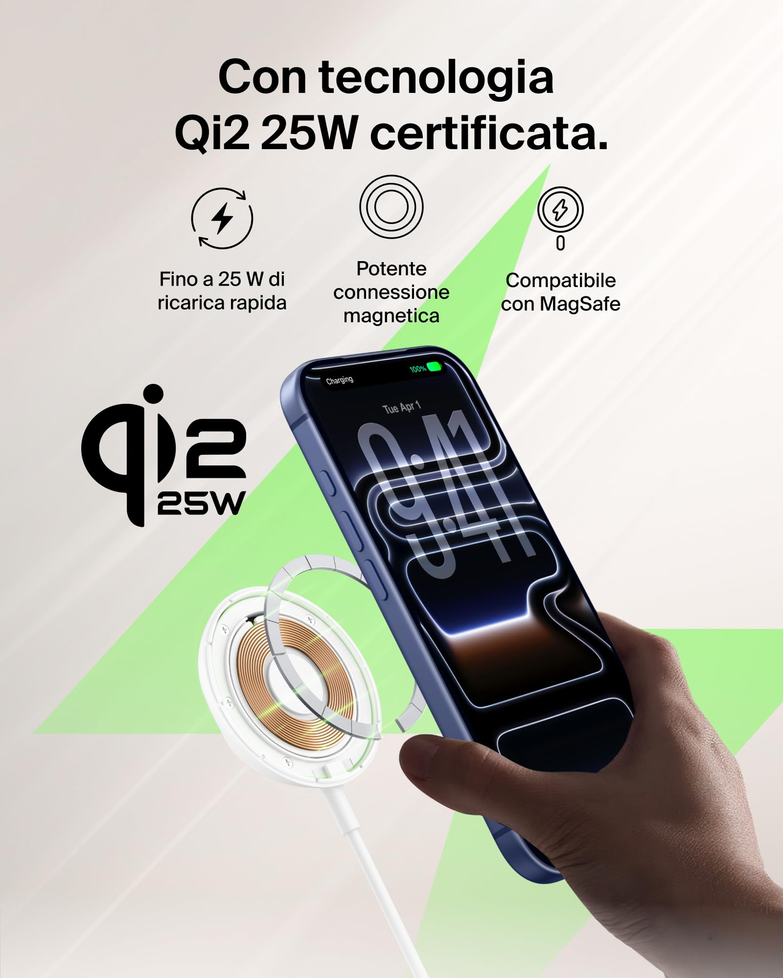 belkin-ultracharge-chargeur-magn-tique-qi2-25-w-caricatore-wireless-magnetico-co image 2