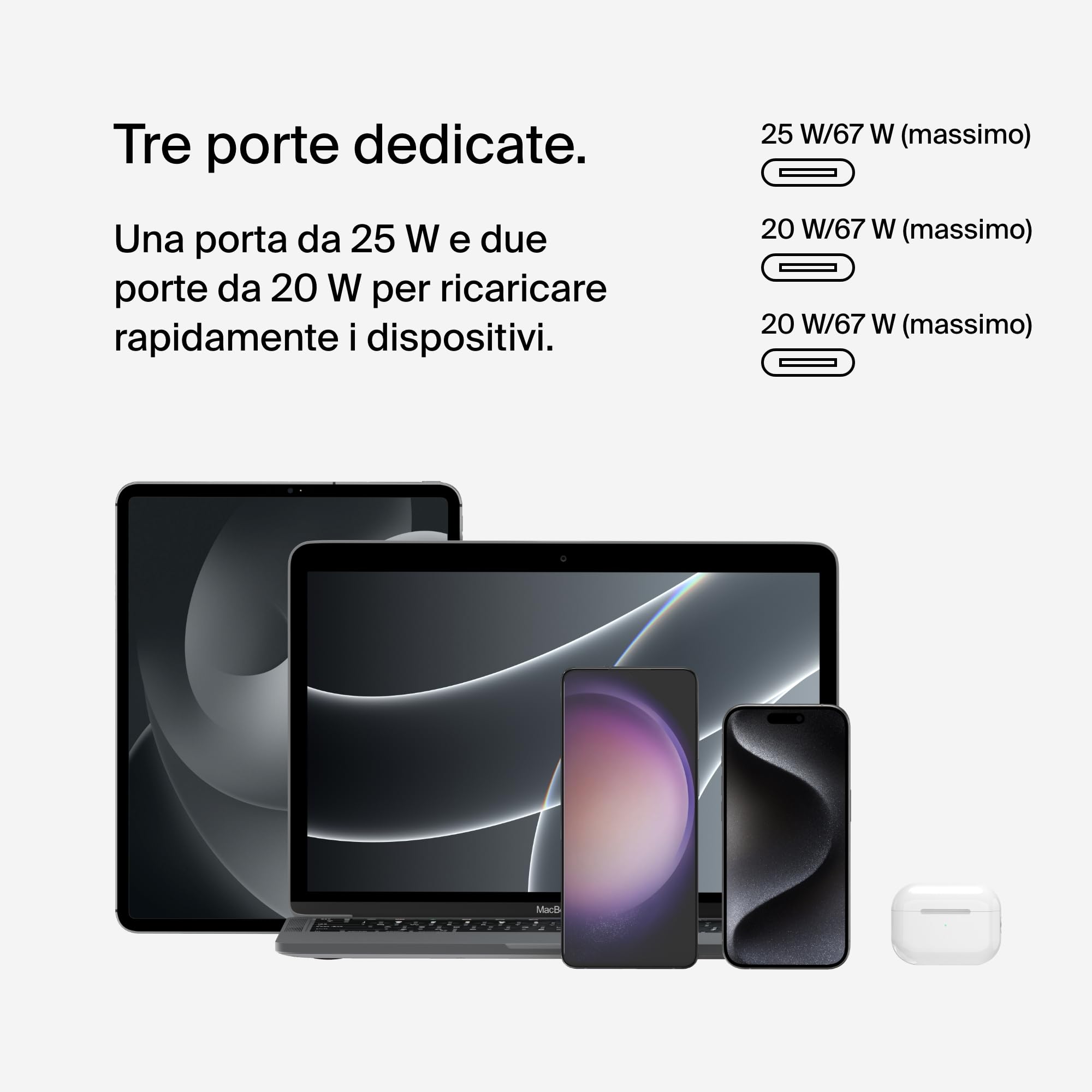 belkin-boostcharge-caricatore-da-parete-3-porte-usb-c-67-w-con-pps-e-power-deliv image 5