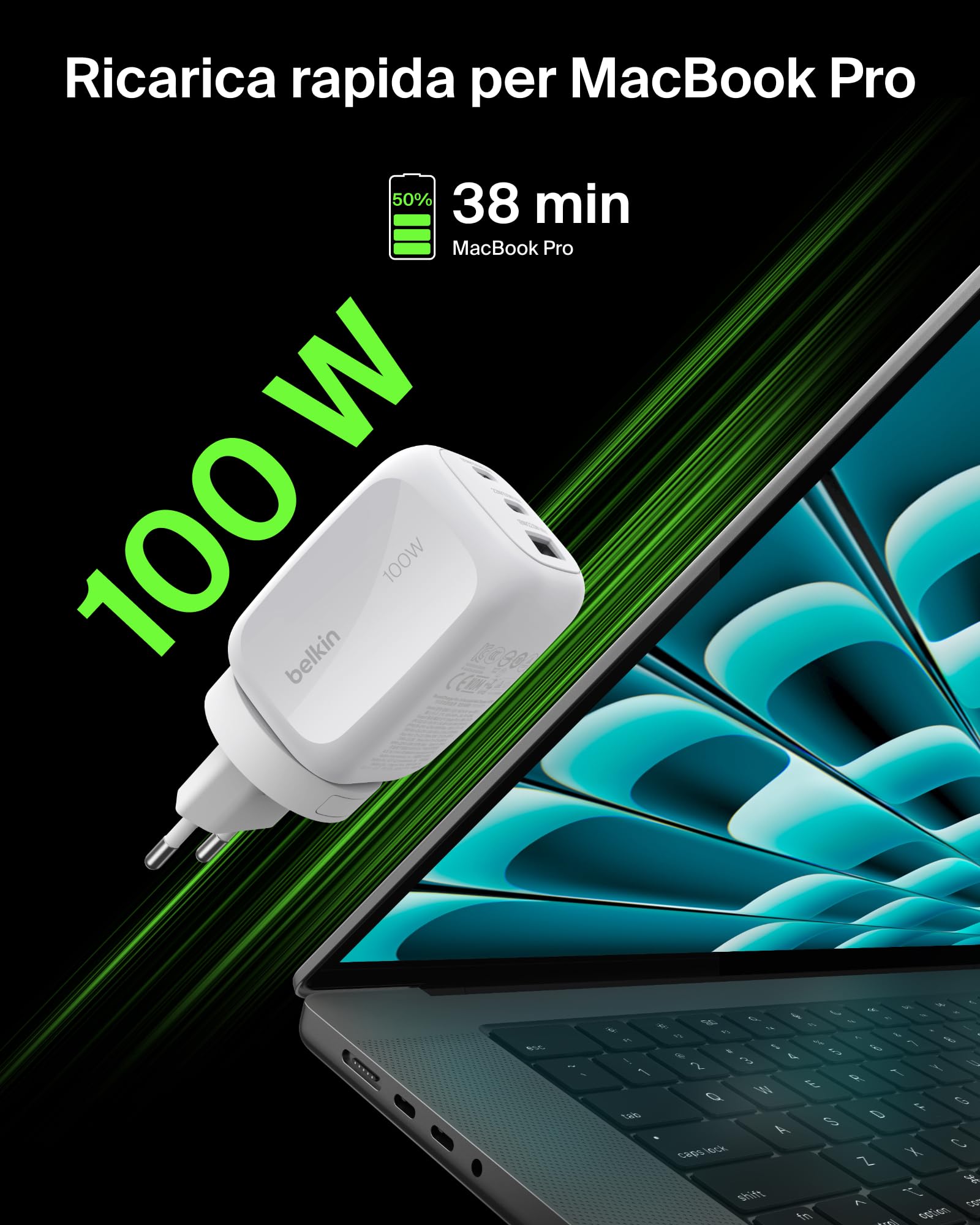 belkin-caricatore-da-parete-gan-100-w-a-3-porte-2x-usb-c-usb-a-con-spine-ue-uk-u image 4