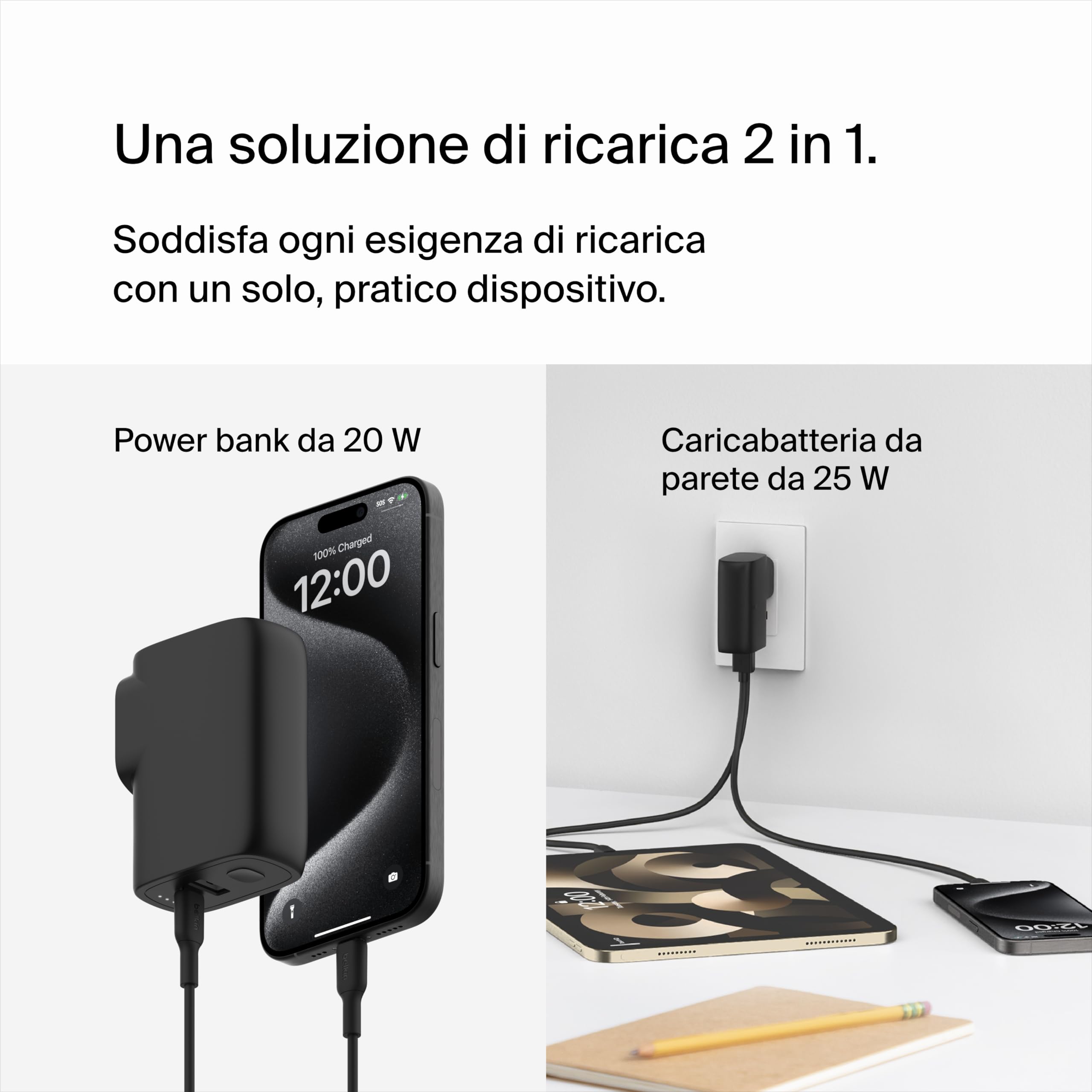 belkin-boostcharge-ibrido-2-in-1-caricabatterie-da-parete-25-w-usb-c-pd-3-0-pps- image 2