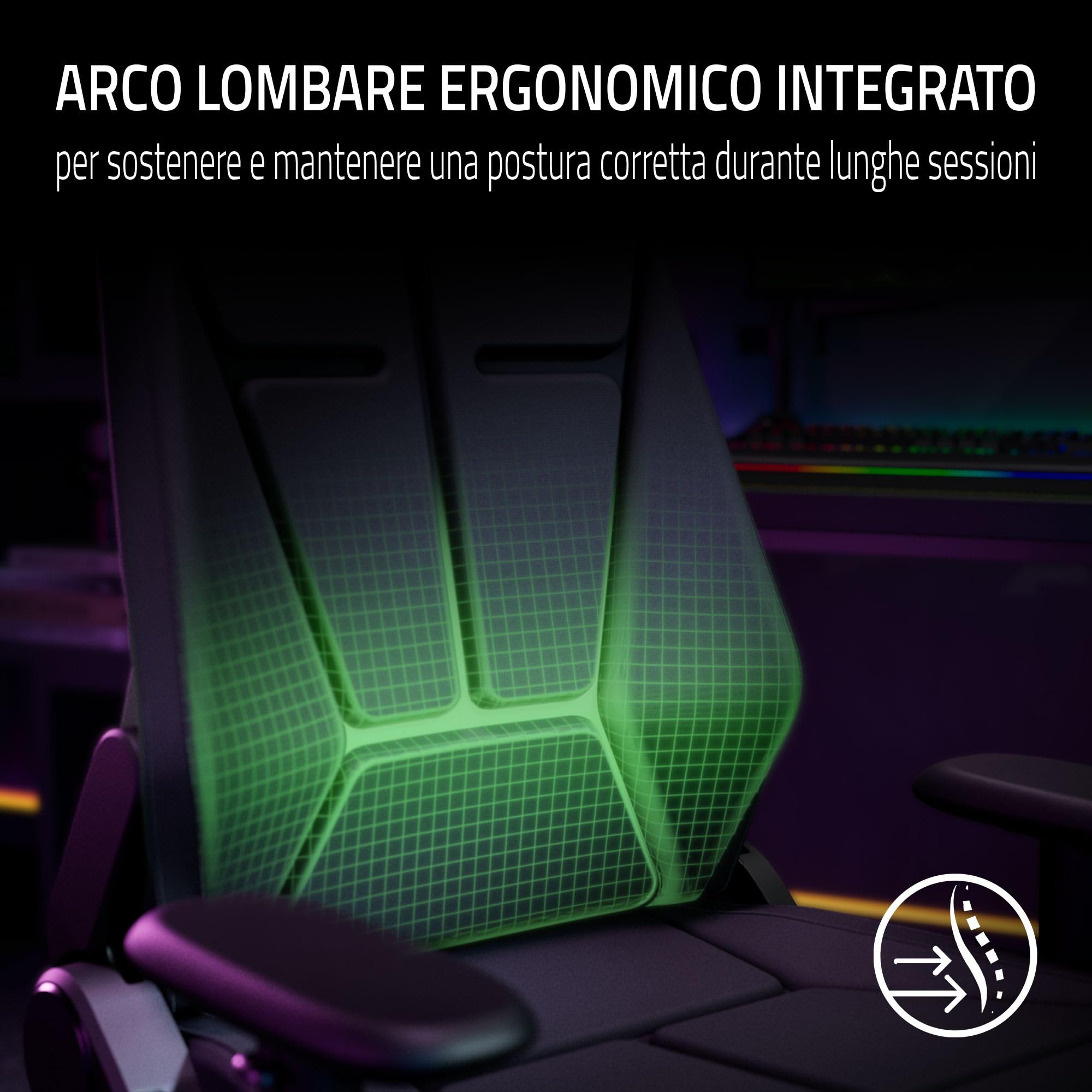 razer-soma-chroma-sedia-da-gaming-wireless-con-chroma-rgb-supporto-lombare-ergon image 3