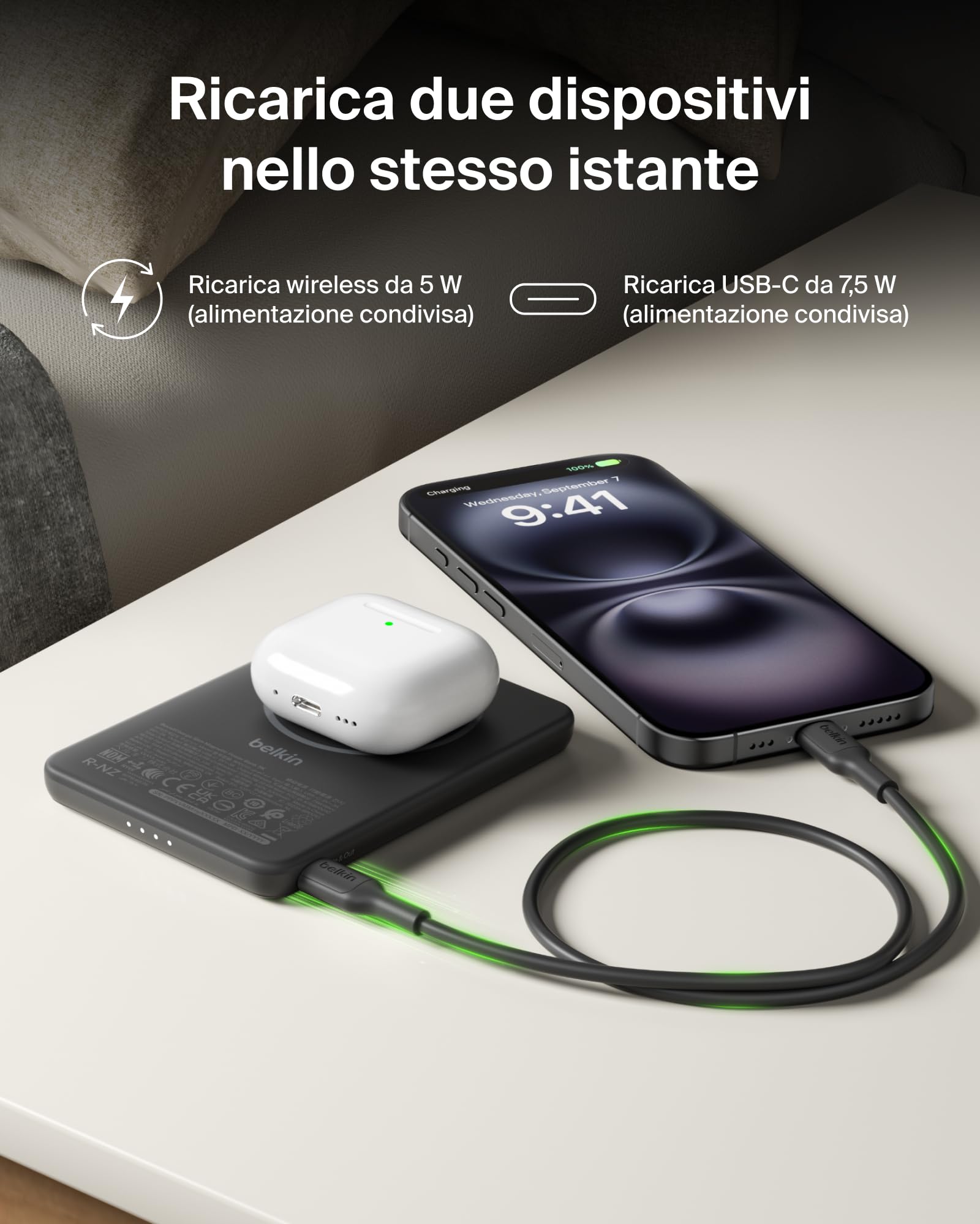 belkin-boostcharge-power-bank-magnetica-5000-mah-ultra-sottile-con-anello-magnet image 4
