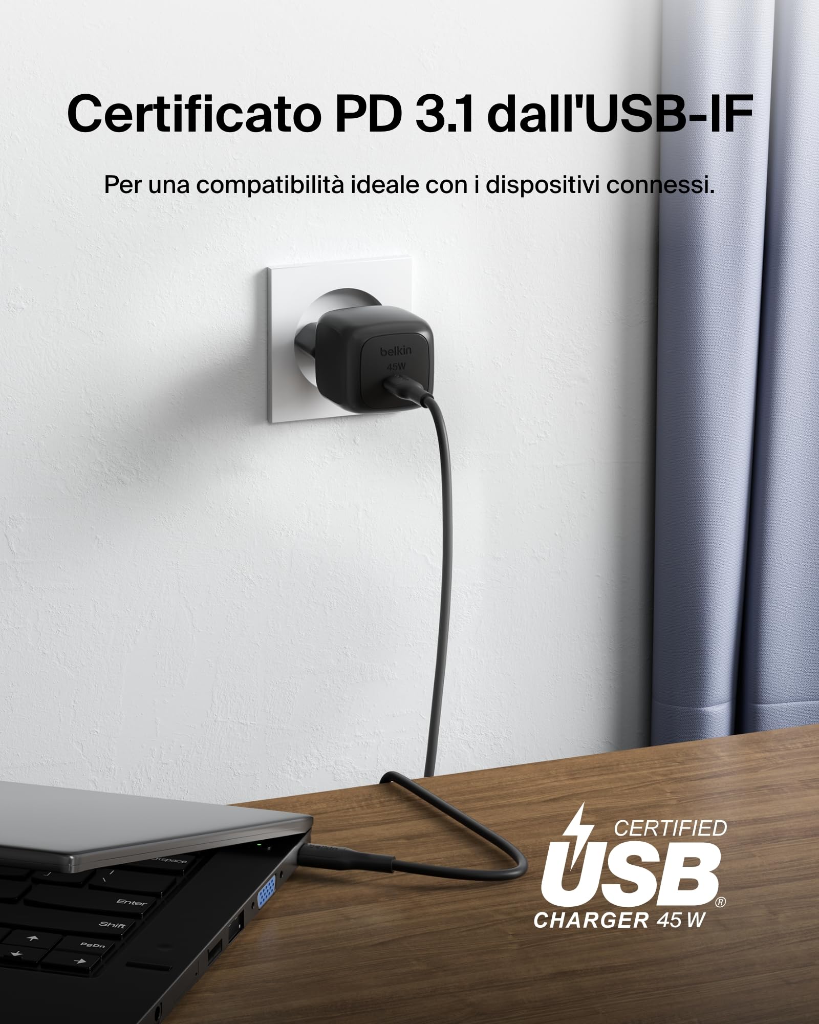 belkin-caricatore-da-parete-compatto-45w-usb-c-pd-3-1-con-cavo-usb-c-ricarica-ra image 5