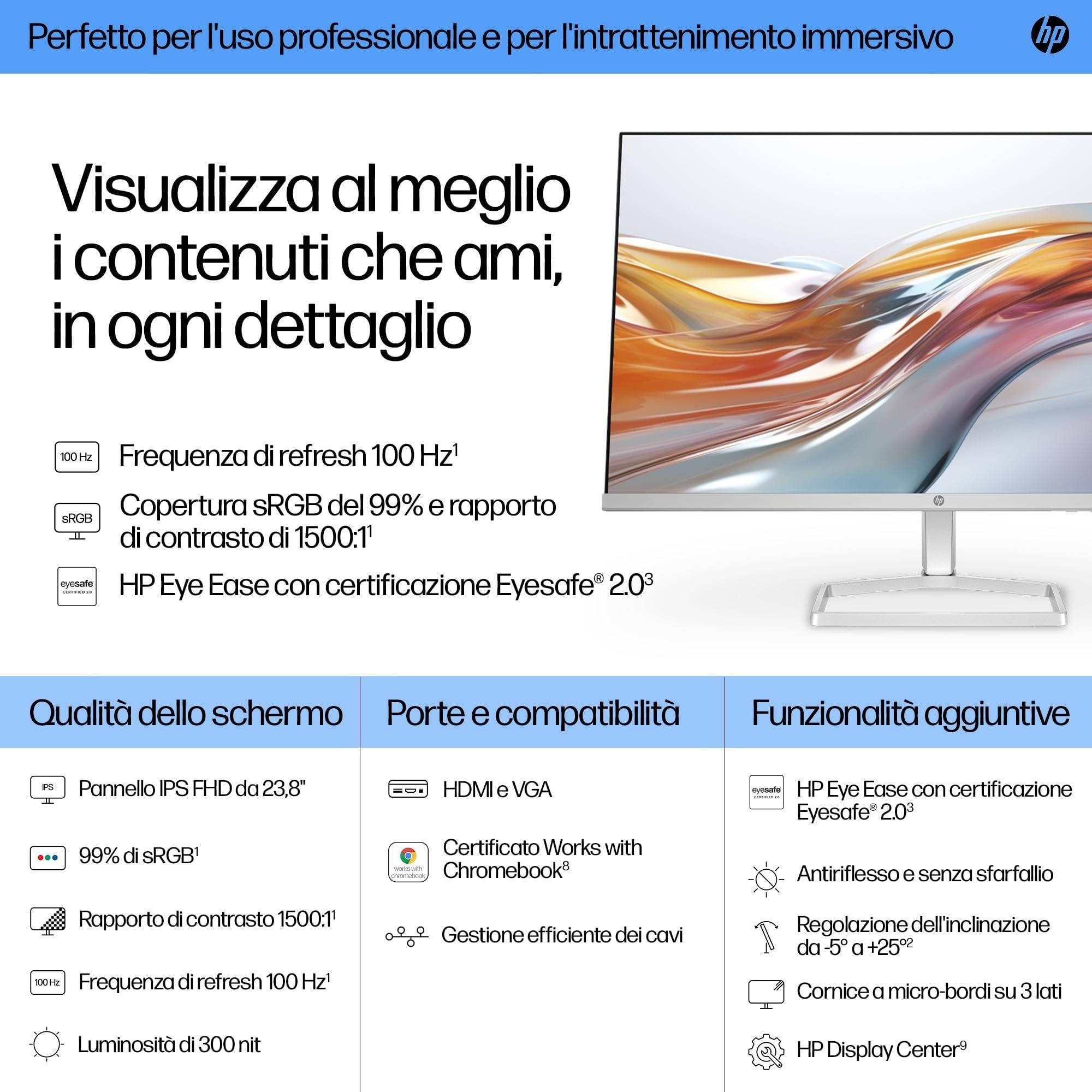 hp-524sw-monitor-23-8-full-hd-ips-1920x1080-a-100-hz-antiriflesso-con-eye-ease-5 image 3