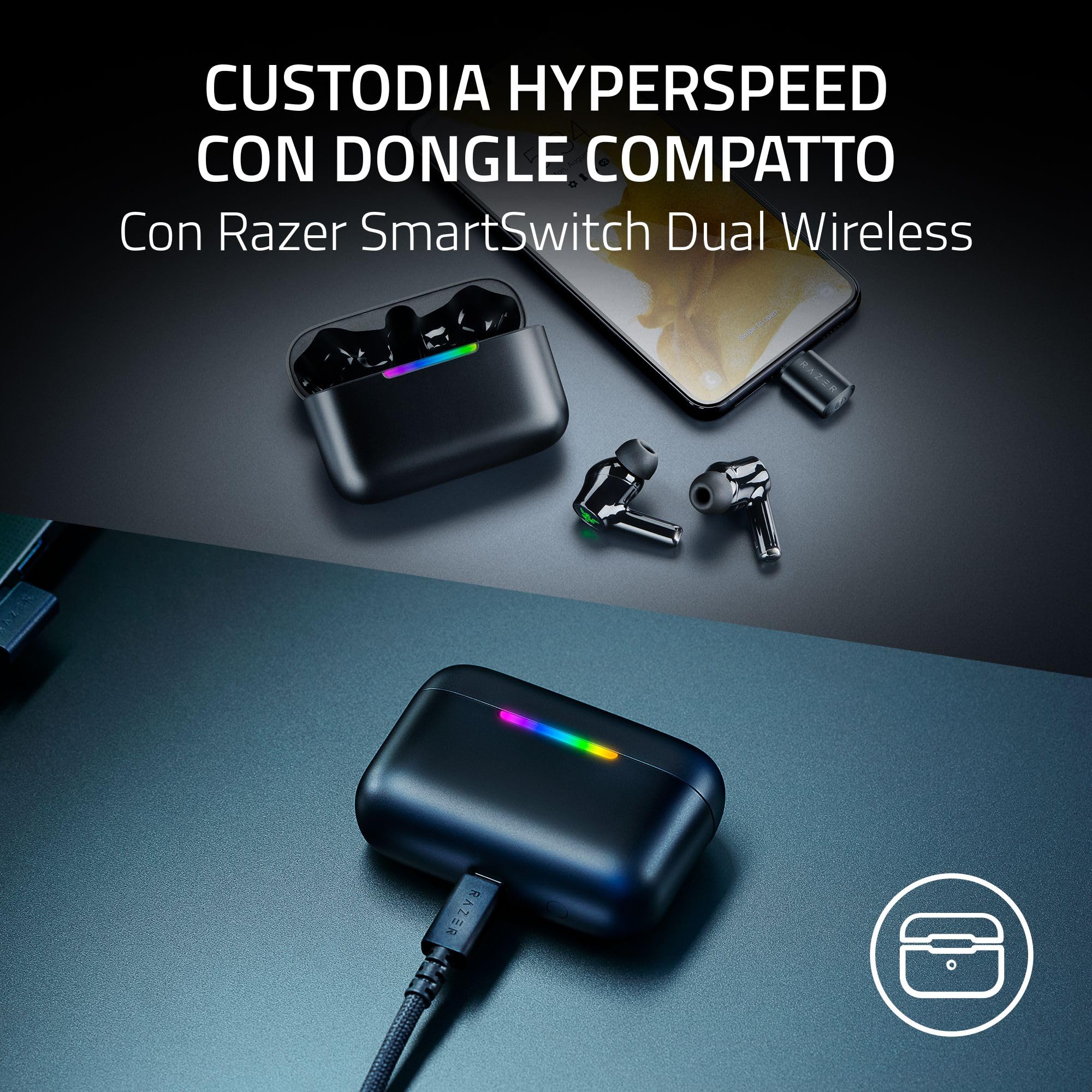 razer-hammerhead-v3-hyperspeed-auricolari-wireless-gaming-multipiattaforma-anc-b image 4