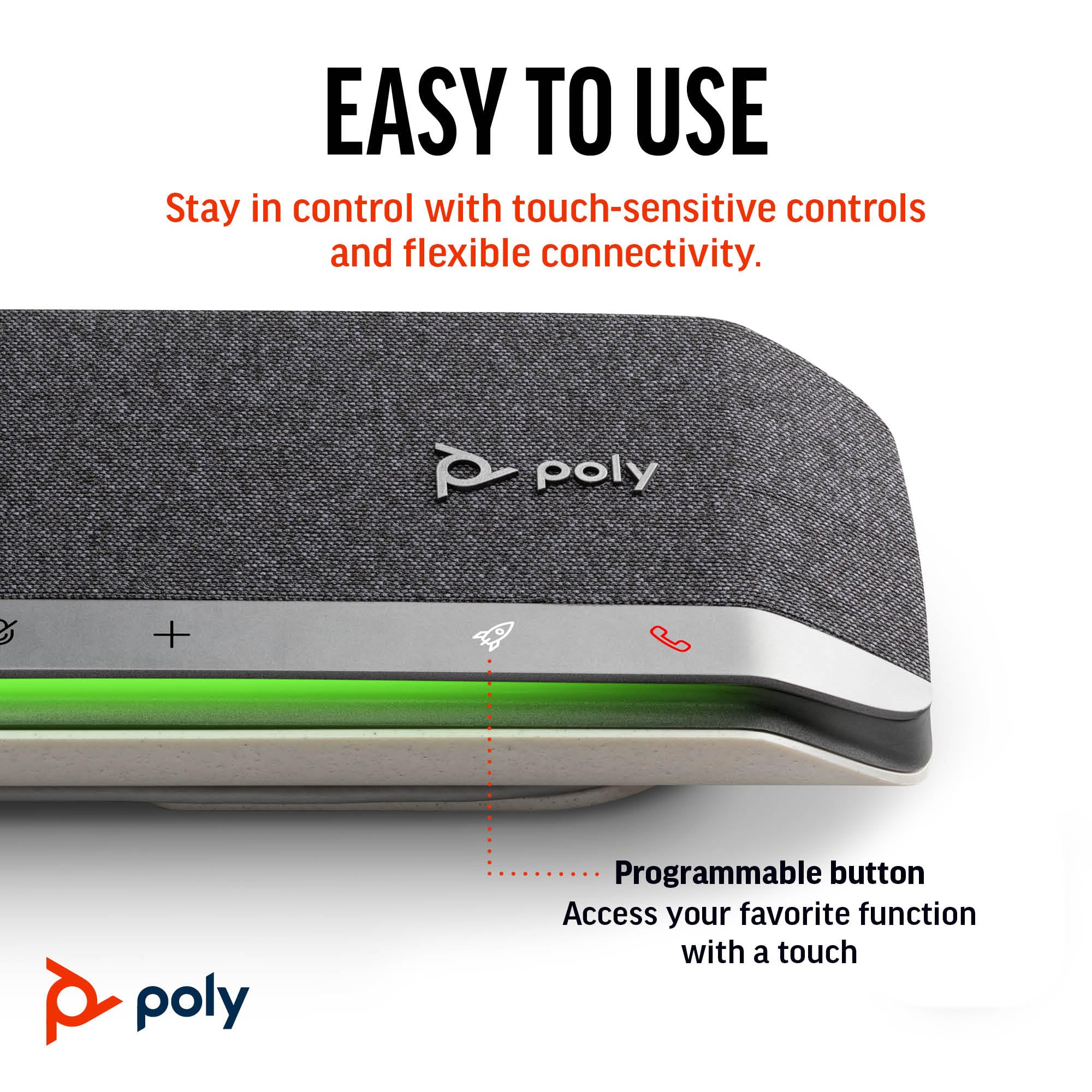 poly-sync-40-vivavoce-per-conferenze-bluetooth-5-1-con-usb-a-e-usb-c-riduzione-r image 4