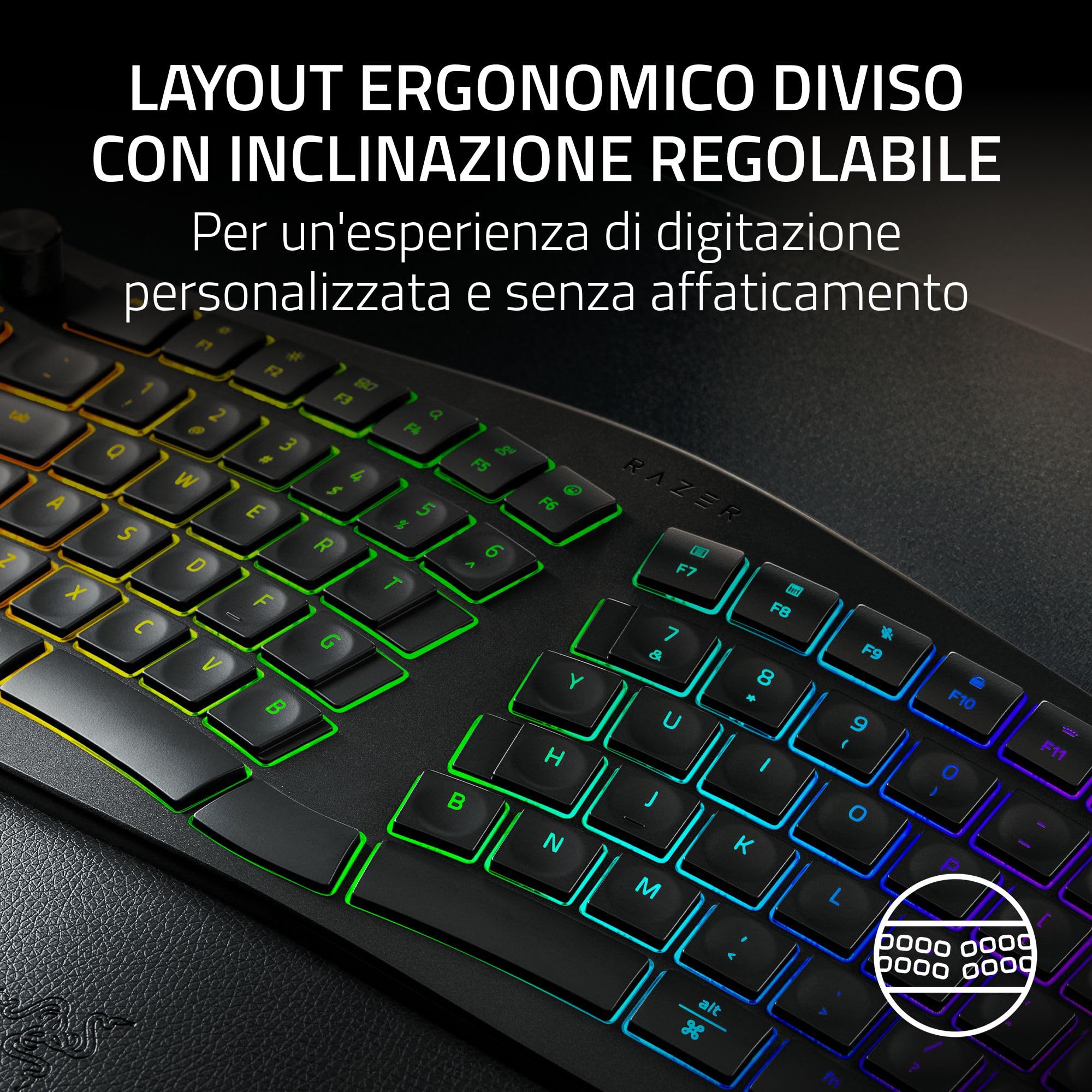 razer-pro-type-ergo-tastiera-ergonomica-wireless-split-chroma-rgb-19-zone-tasti- image 2