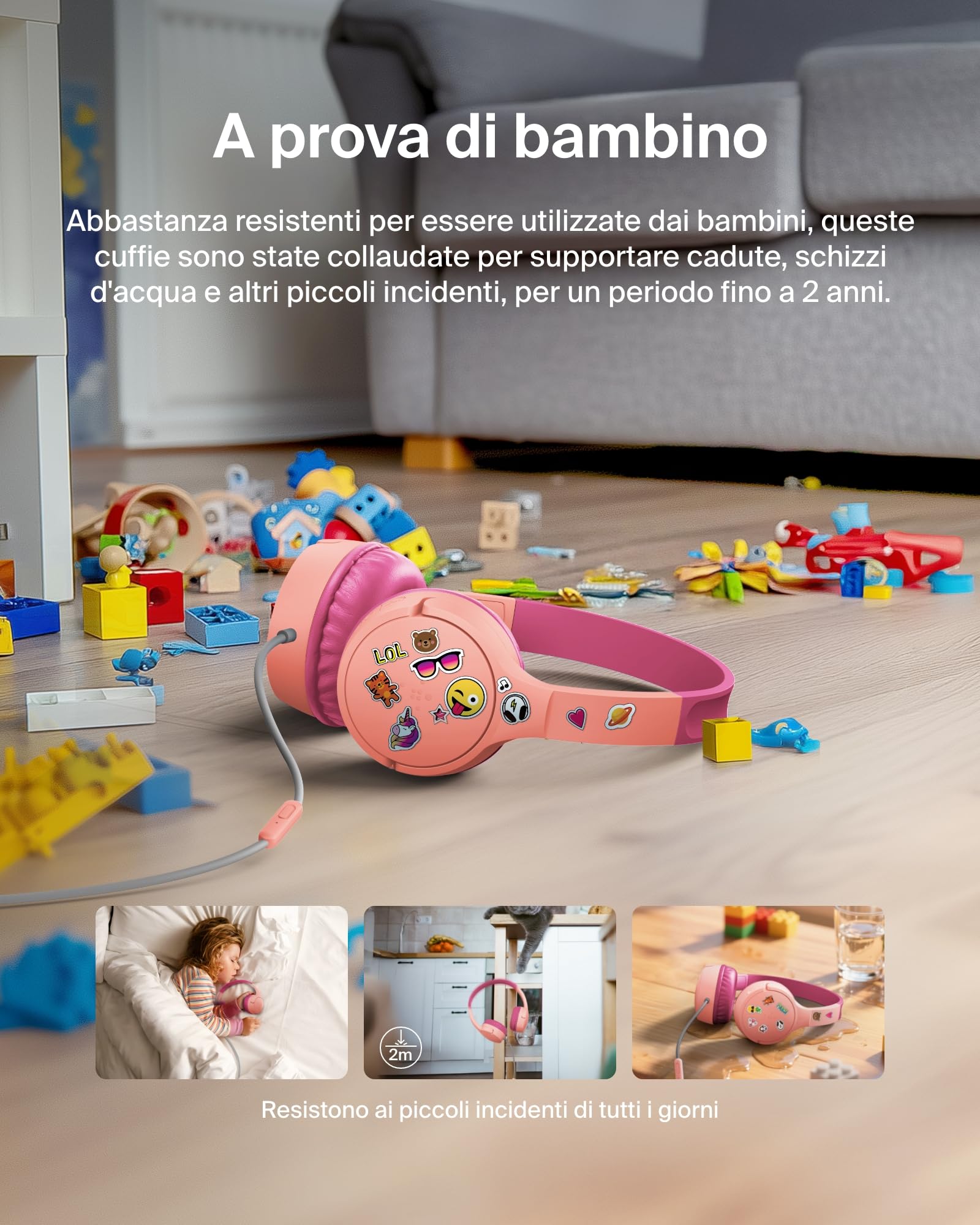 belkin-soundform-mini-cuffie-per-bambini-con-filo-limite-volume-85-db-microfono- image 5