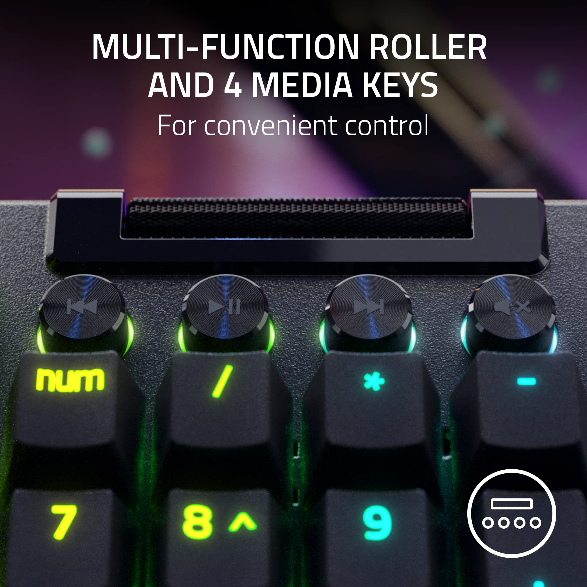 razer-blackwidow-v4-pro-tastiera-meccanica-gaming-pc-switch-verdi-clicky-ghiera- image 7
