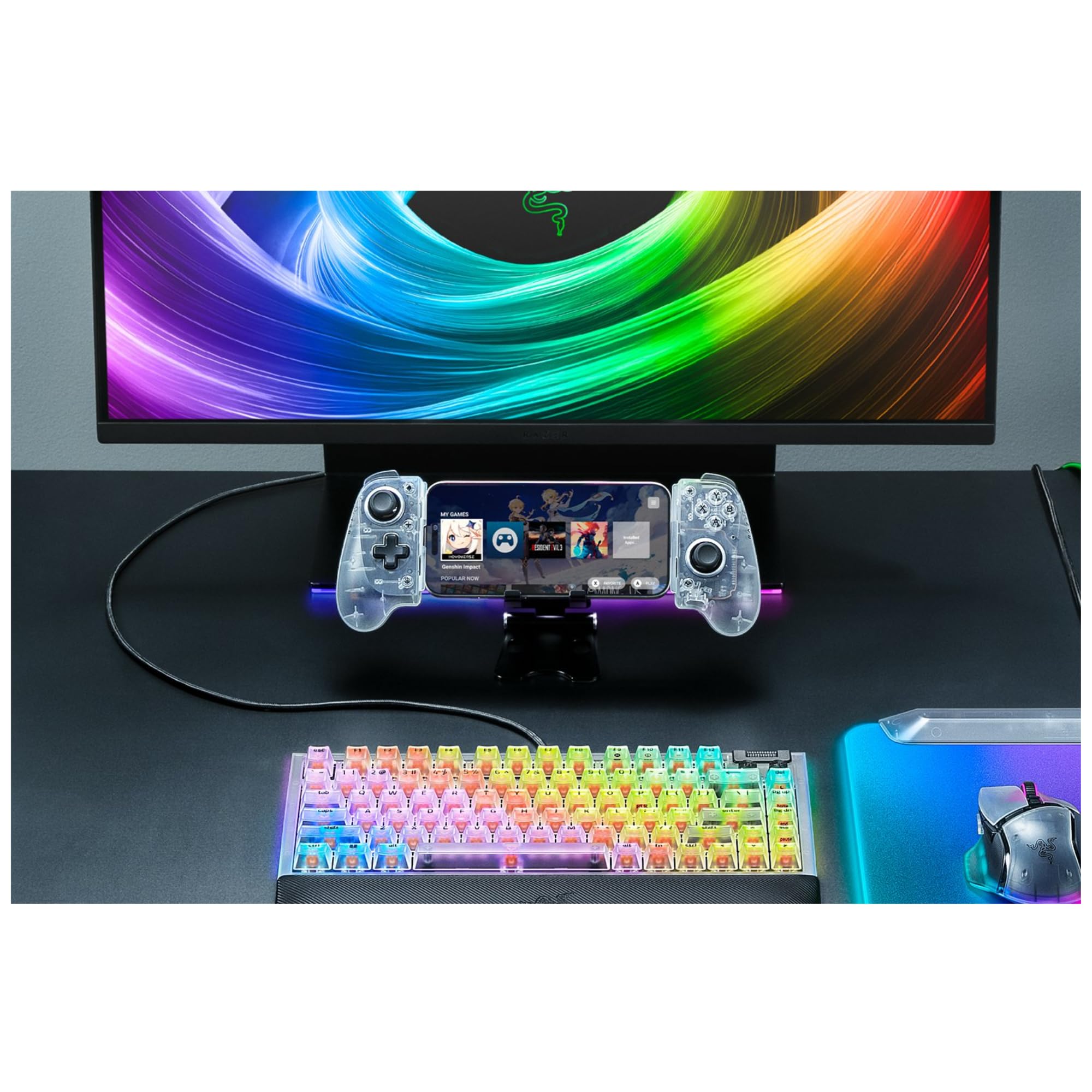 razer-kishi-v3-phantom-white-controller-mobile-full-size-usb-c-per-iphone-e-andr image 2