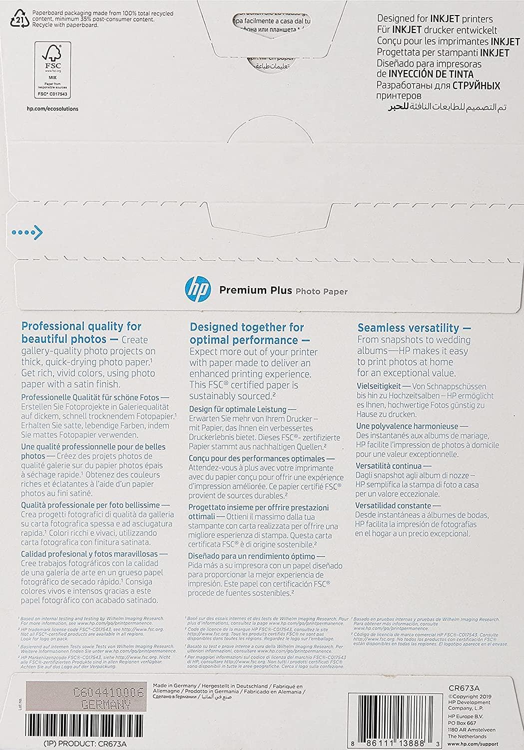 hp-premium-plus-cr673a-carta-fotografica-satinata-a4-300-g-m-confezione-da-20-fo image 2