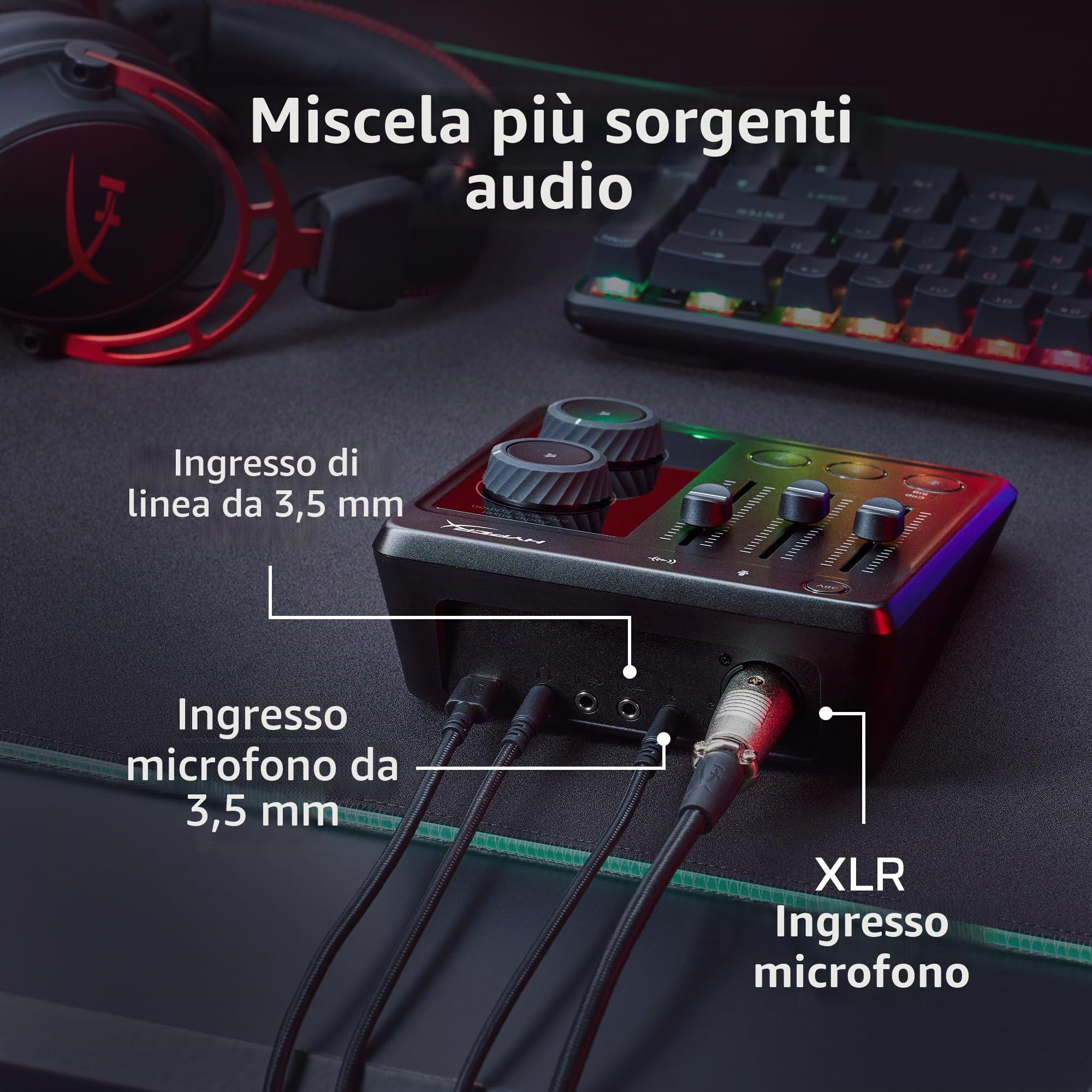 hyperx-mixer-audio-usb-a-3-canali-con-alimentazione-phantom-xlr-48v-registrazion image 2