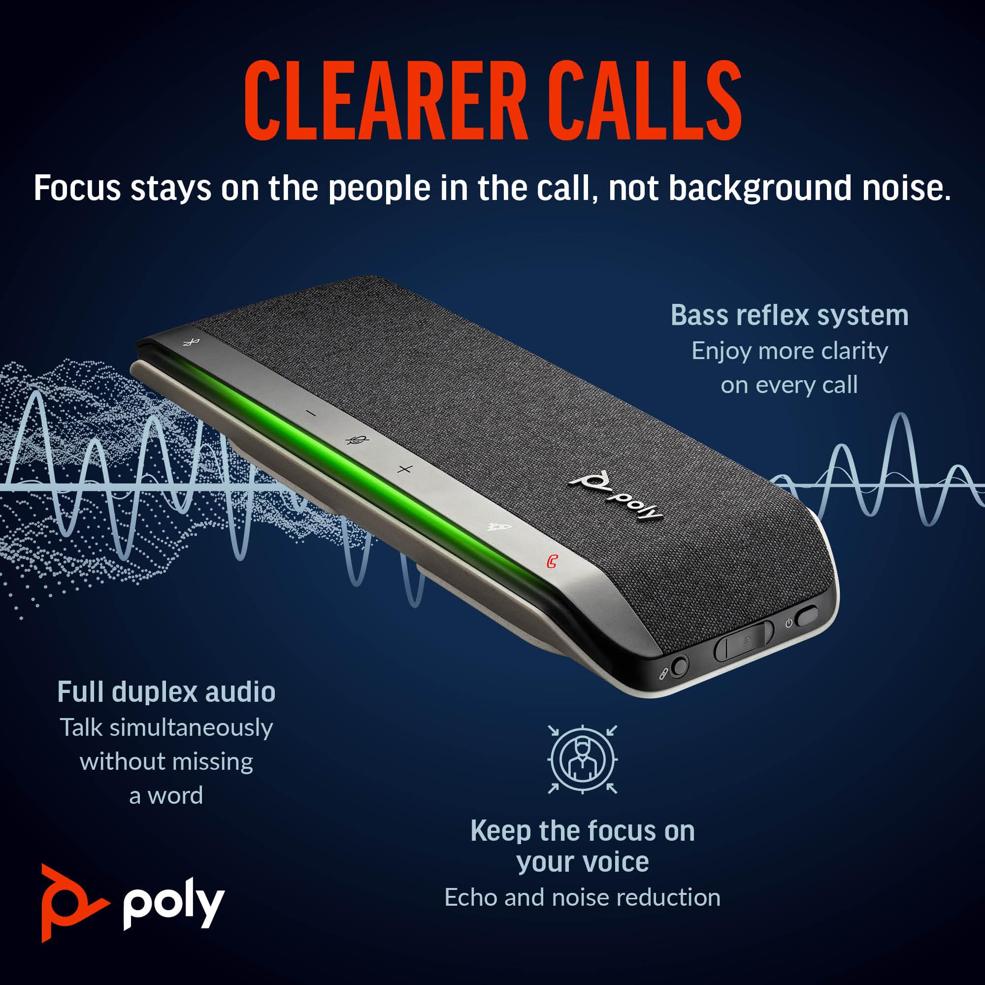 poly-sync-40-vivavoce-per-conferenze-bluetooth-5-1-con-usb-a-e-usb-c-riduzione-r image 3
