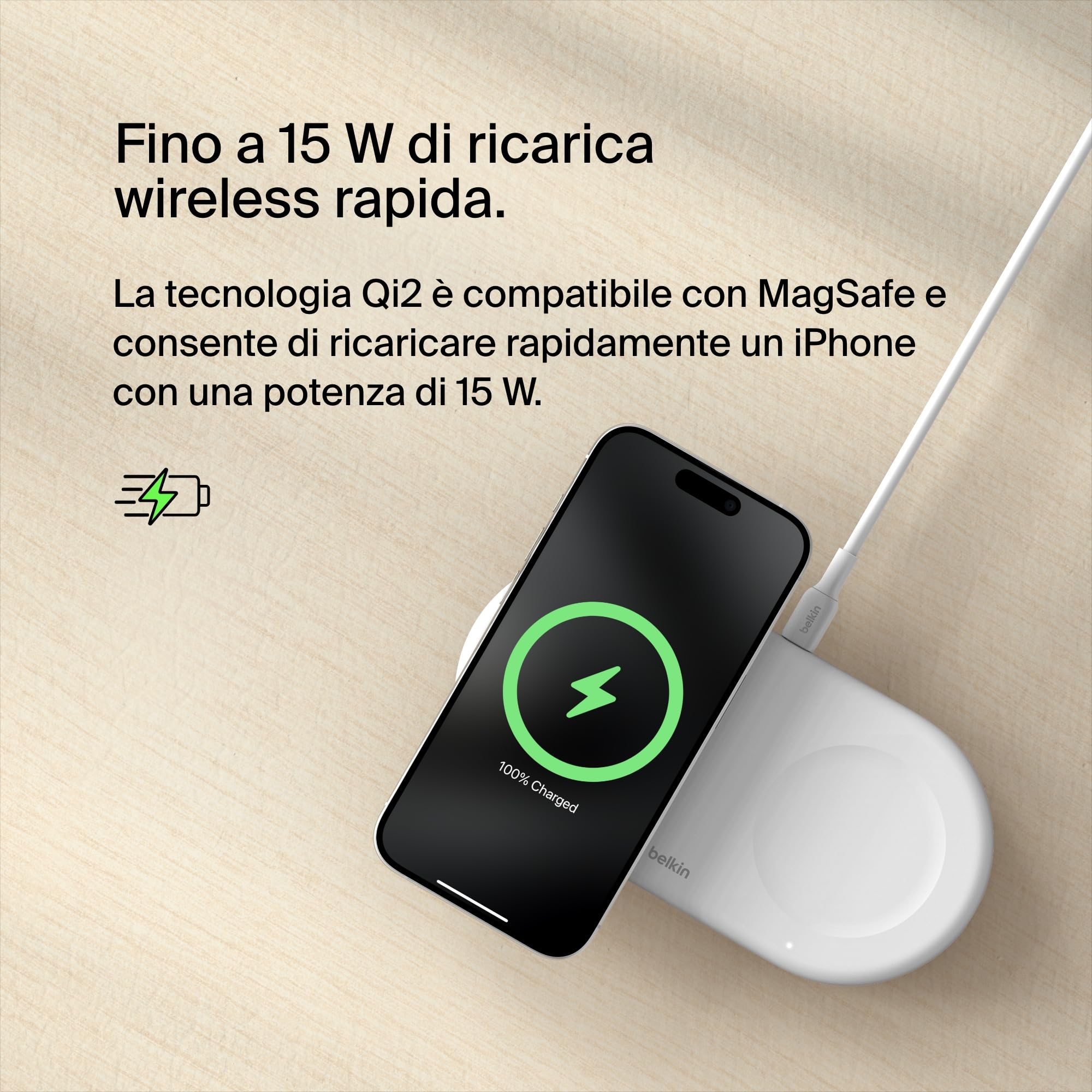 belkin-boostcharge-pro-tappetino-di-ricarica-wireless-2-in-1-qi2-15w-magnetico-c image 4