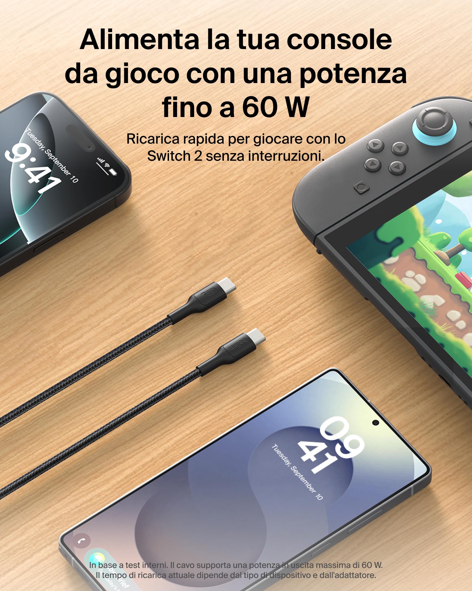 belkin-gaming-cavo-usb-c-a-usb-c-intrecciato-60-w-2-m-cavo-ricarica-rapida-certi image 3