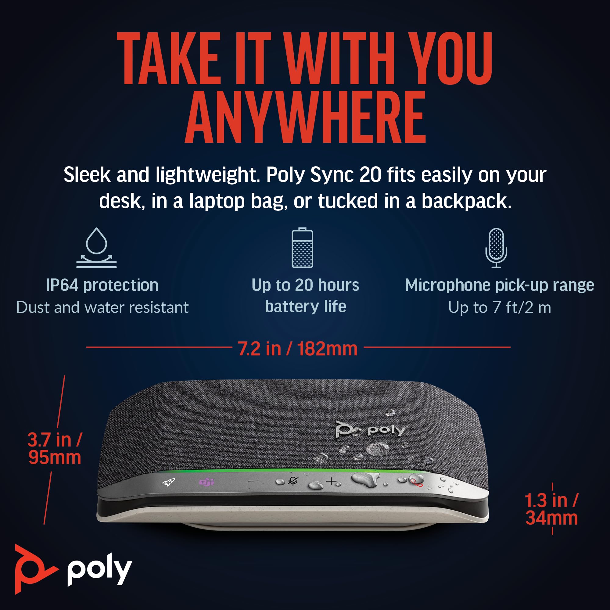 hp-poly-sync-20-vivavoce-per-conferenze-wireless-bluetooth-5-1-con-usb-a-usb-c-r image 6