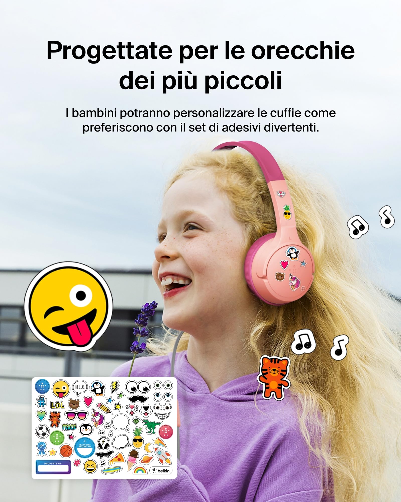 belkin-soundform-mini-cuffie-per-bambini-con-filo-limite-volume-85-db-microfono- image 7