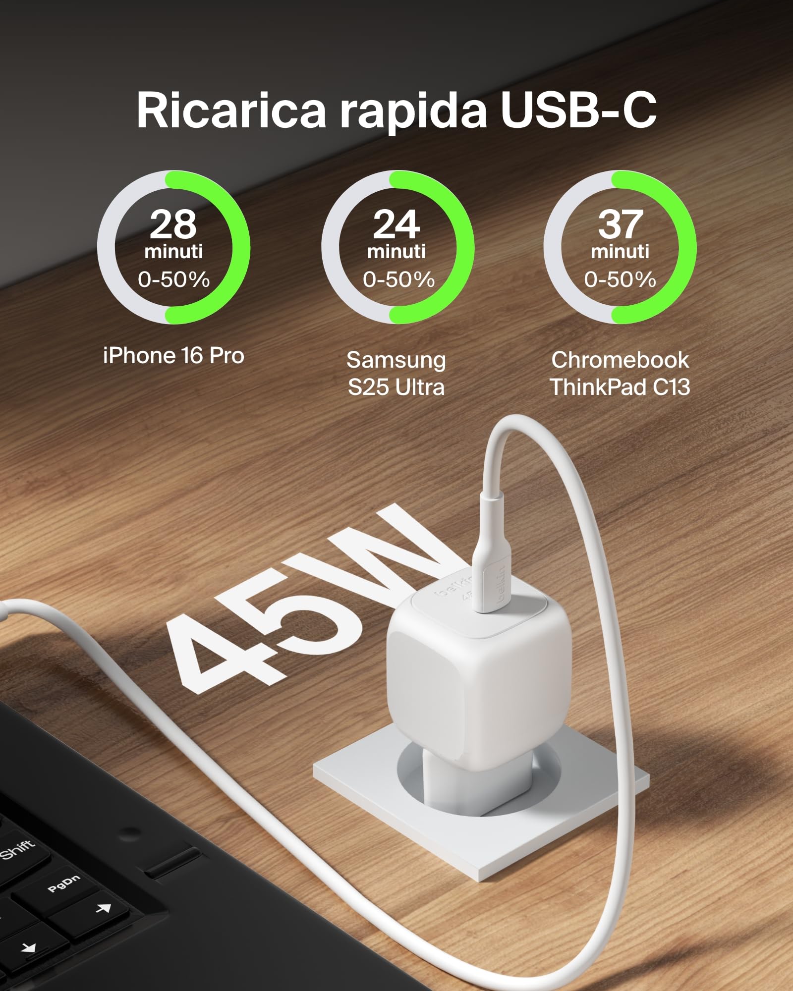 belkin-caricatore-da-parete-compatto-45-w-usb-c-power-delivery-per-iphone-16-gal image 2