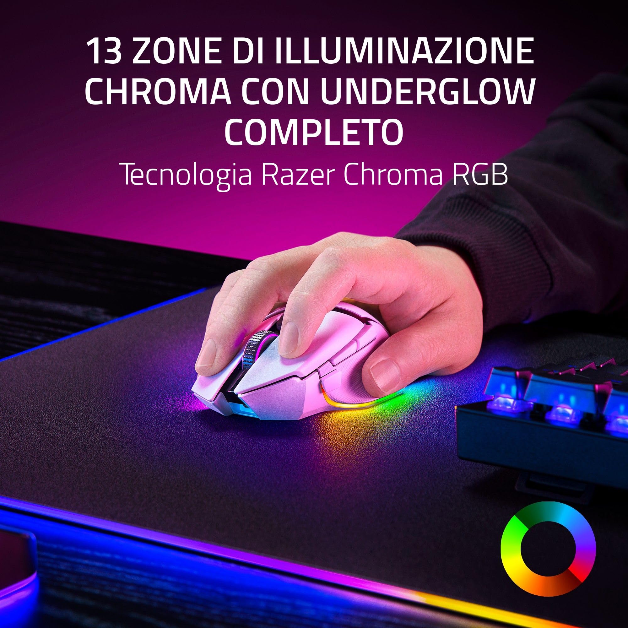 razer-basilisk-v3-pro-mouse-gaming-wireless-con-rotellina-hyperscroll-sensore-fo image 7