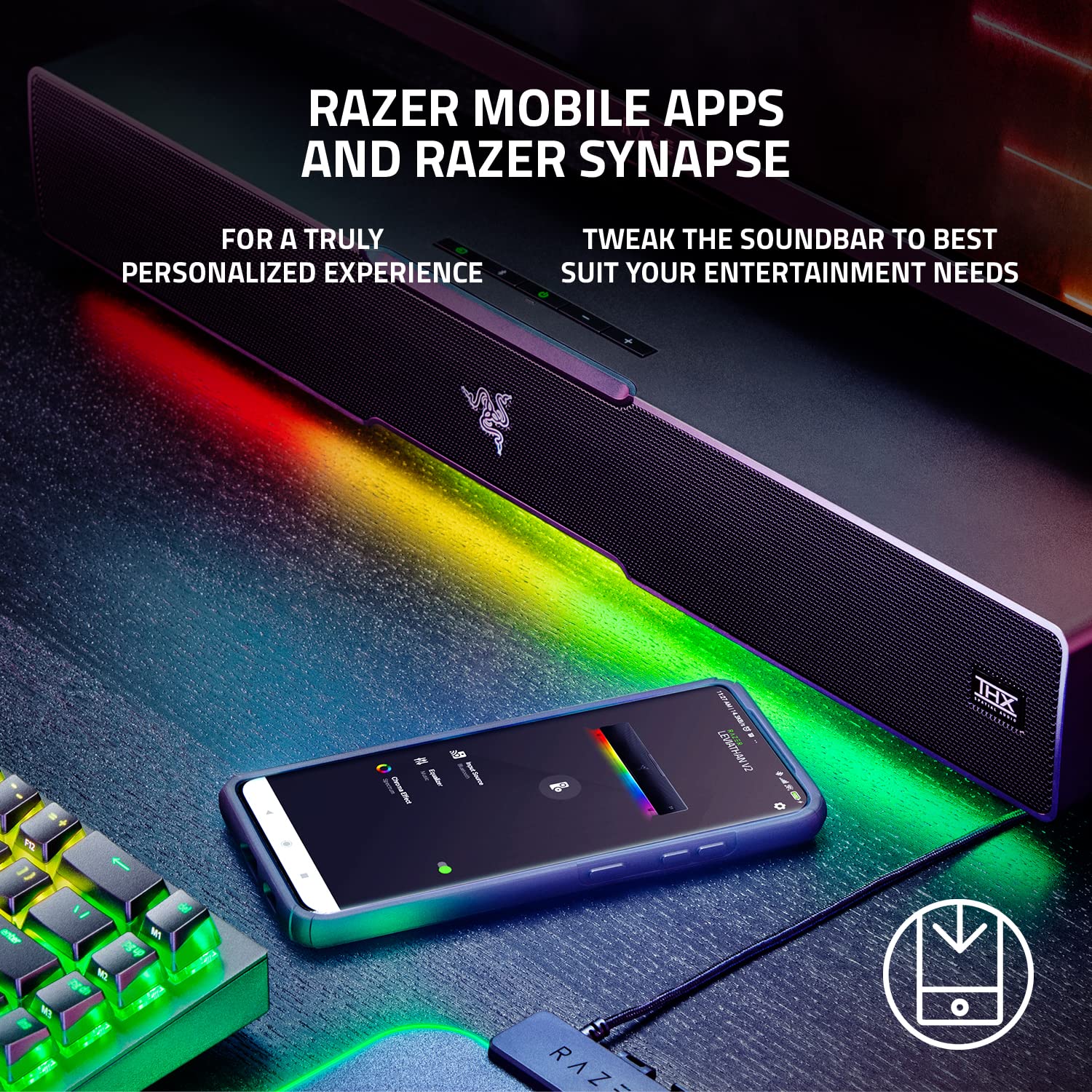 razer-leviathan-v2-soundbar-per-pc-gaming-con-subwoofer-dolby-5-1-e-thx-spatial- image 7