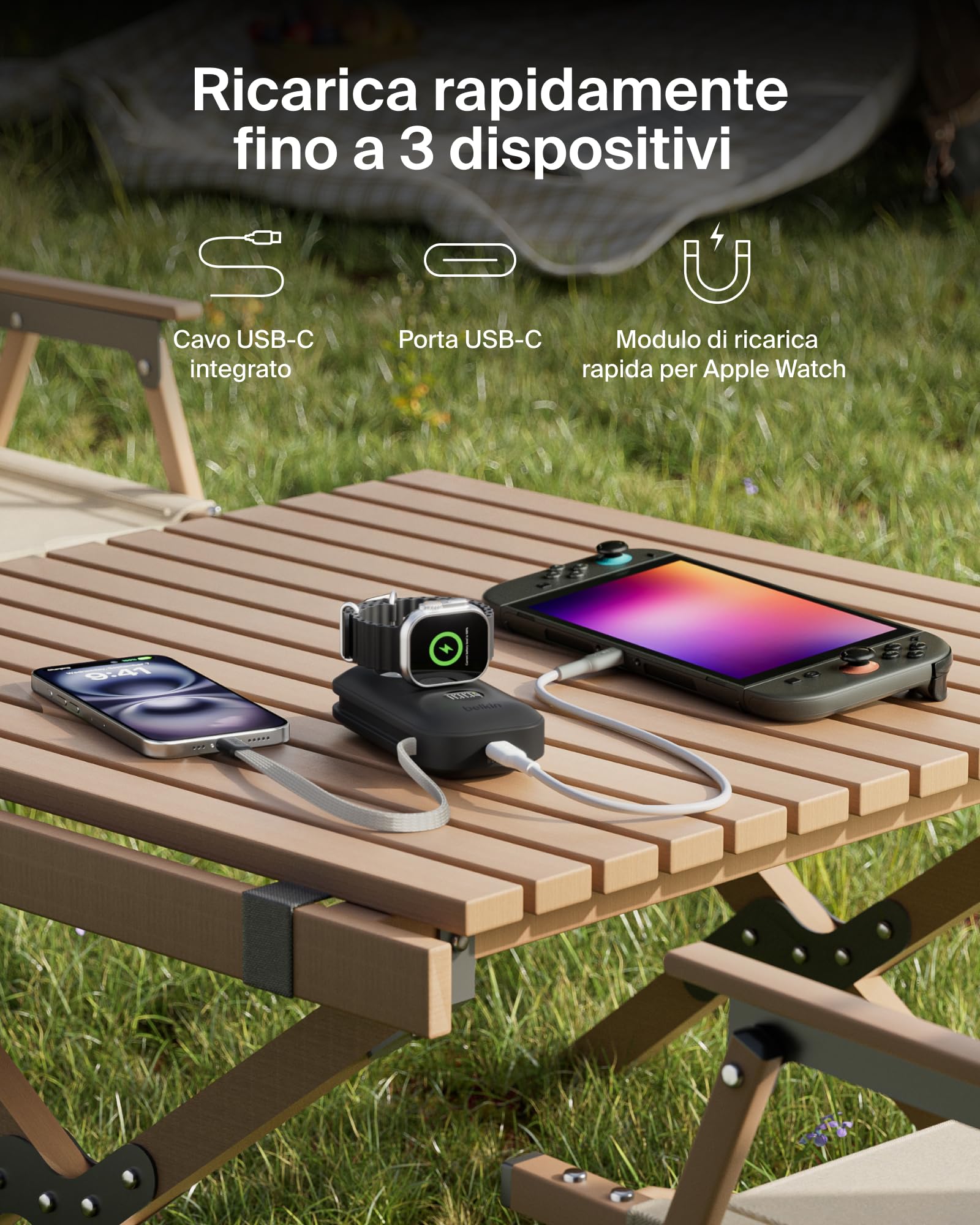 belkin-boostcharge-pro-power-bank-10-000-mah-45w-con-caricatore-apple-watch-inte image 5