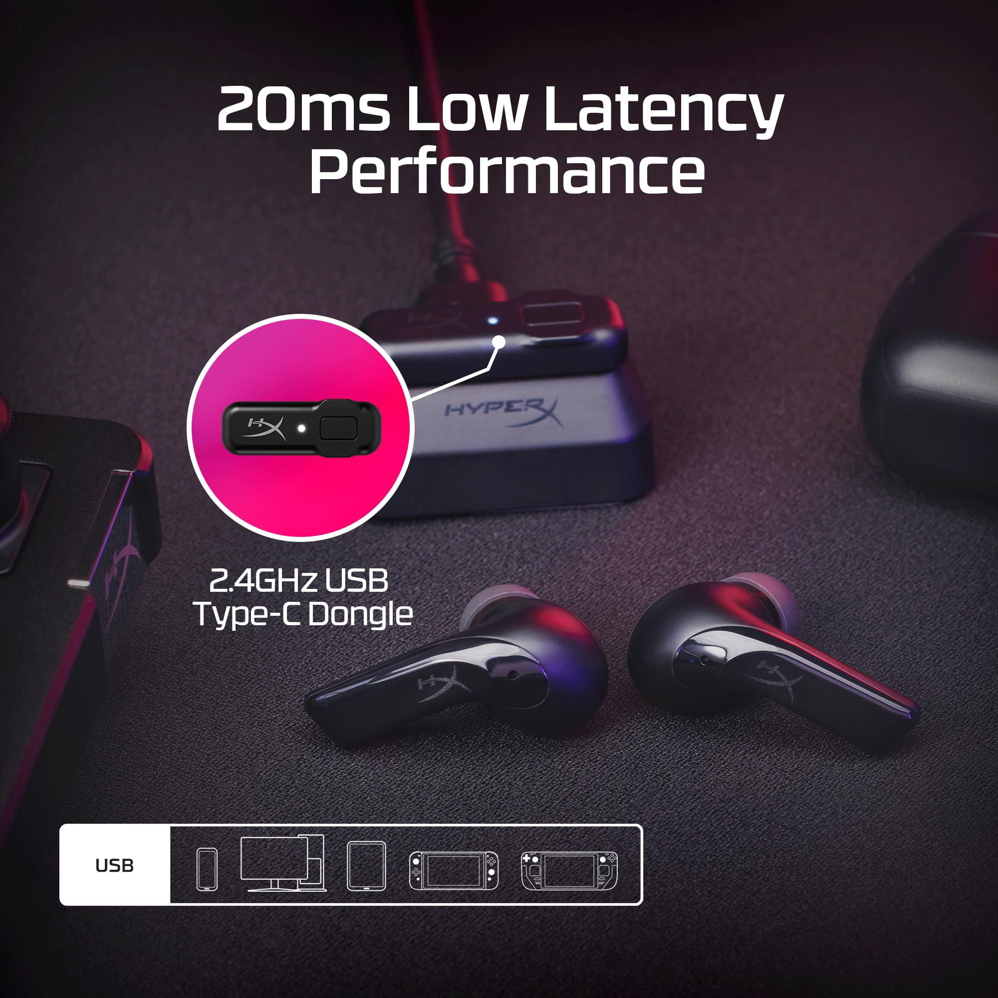 hyperx-cloud-mix-buds-2-auricolari-wireless-hp-2-4-ghz-dongle-o-bluetooth-anc-ib image 2