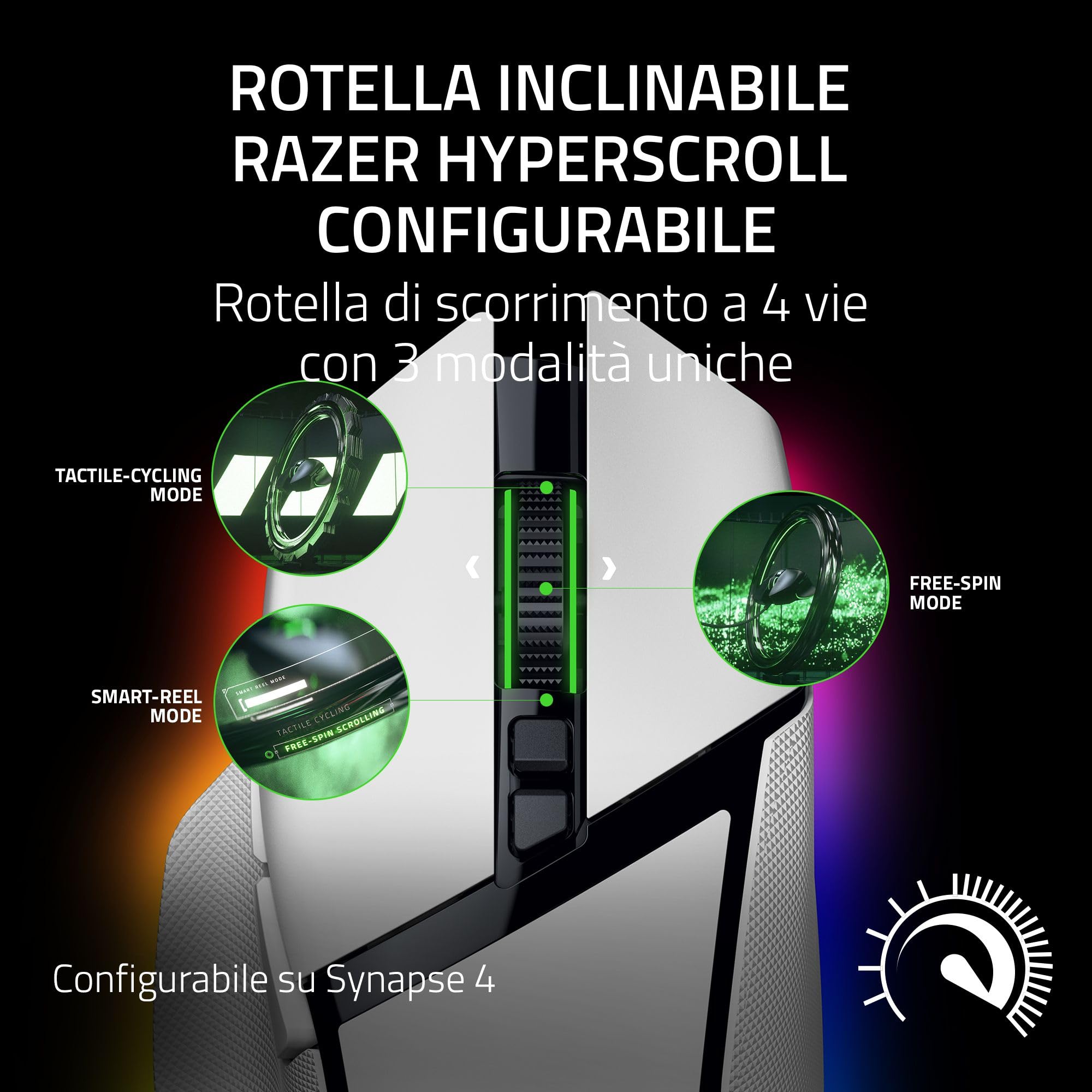 razer-basilisk-v3-pro-mouse-gaming-wireless-con-rotellina-hyperscroll-sensore-fo image 2
