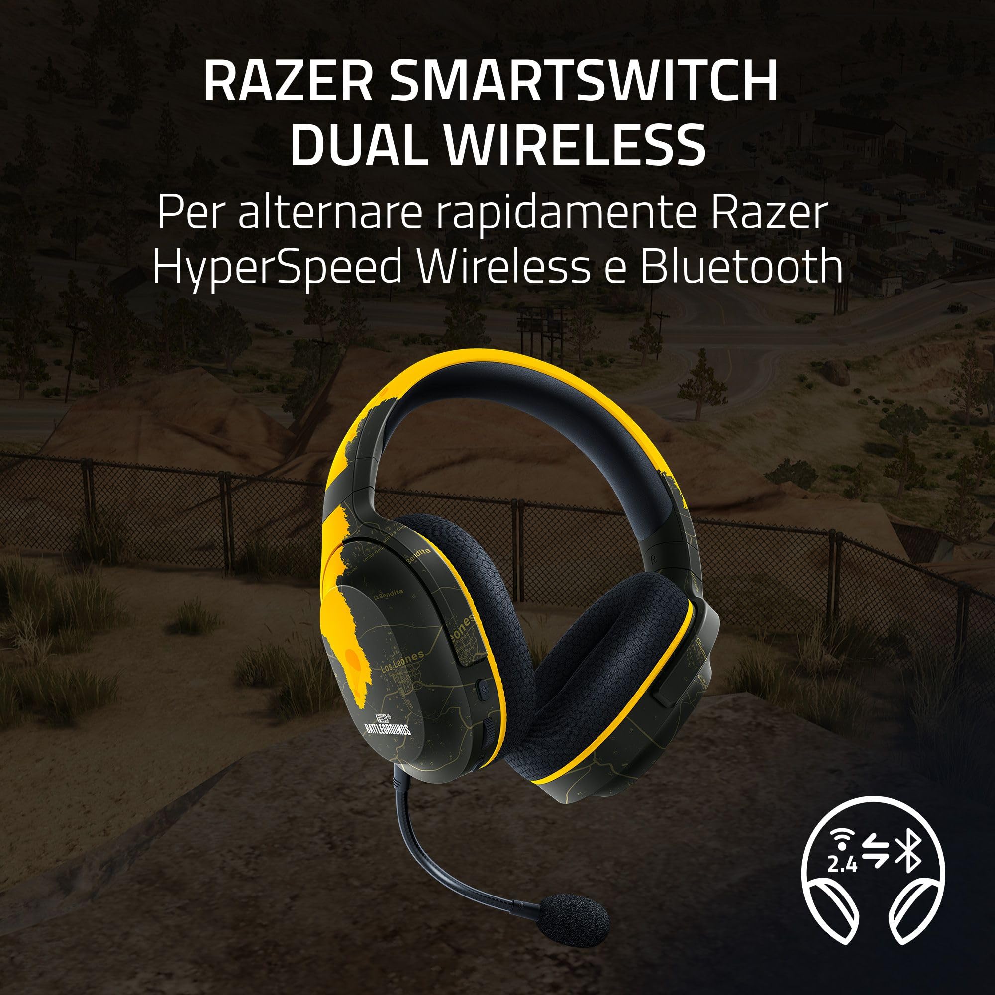 razer-barracuda-x-2022-pubg-edition-cuffia-gaming-wireless-multipiattaforma-smar image 2