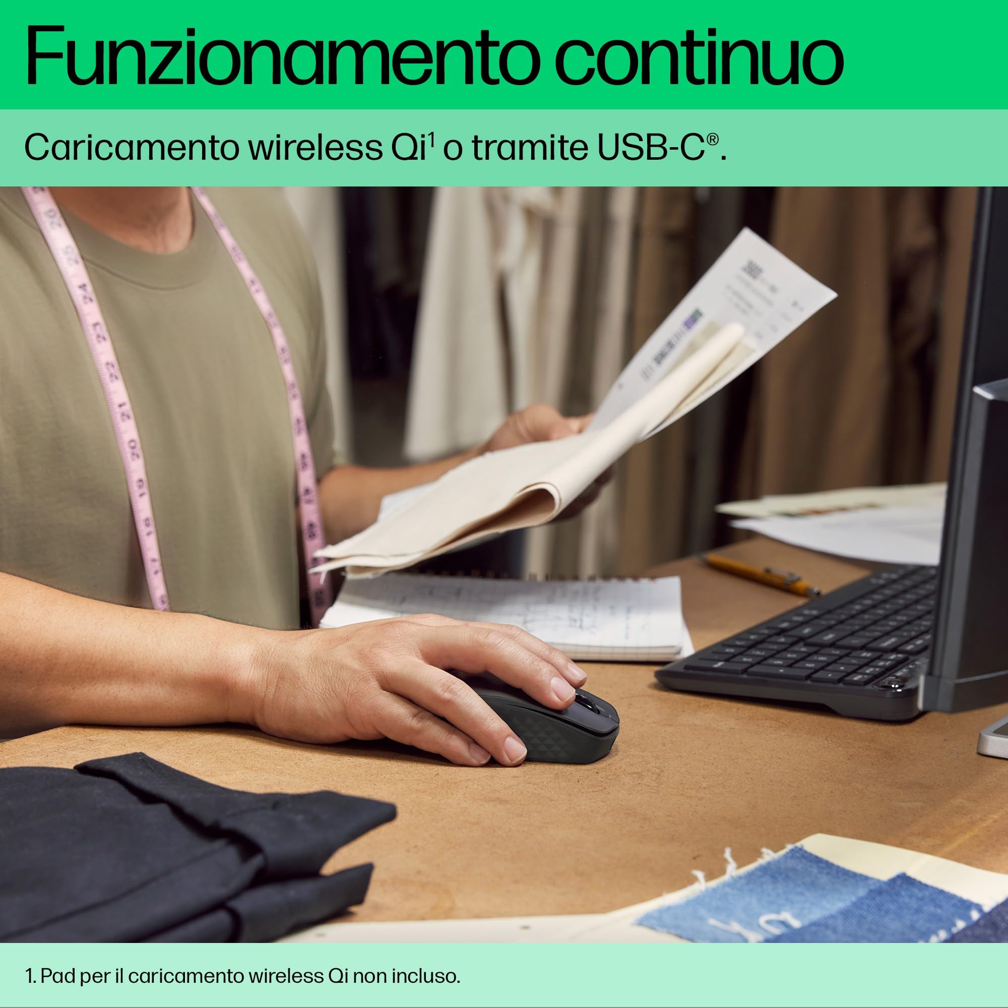 hp-690-7m1d4aa-mouse-wireless-ricaricabile-bluetooth-sensore-4000-dpi-multisuper image 2