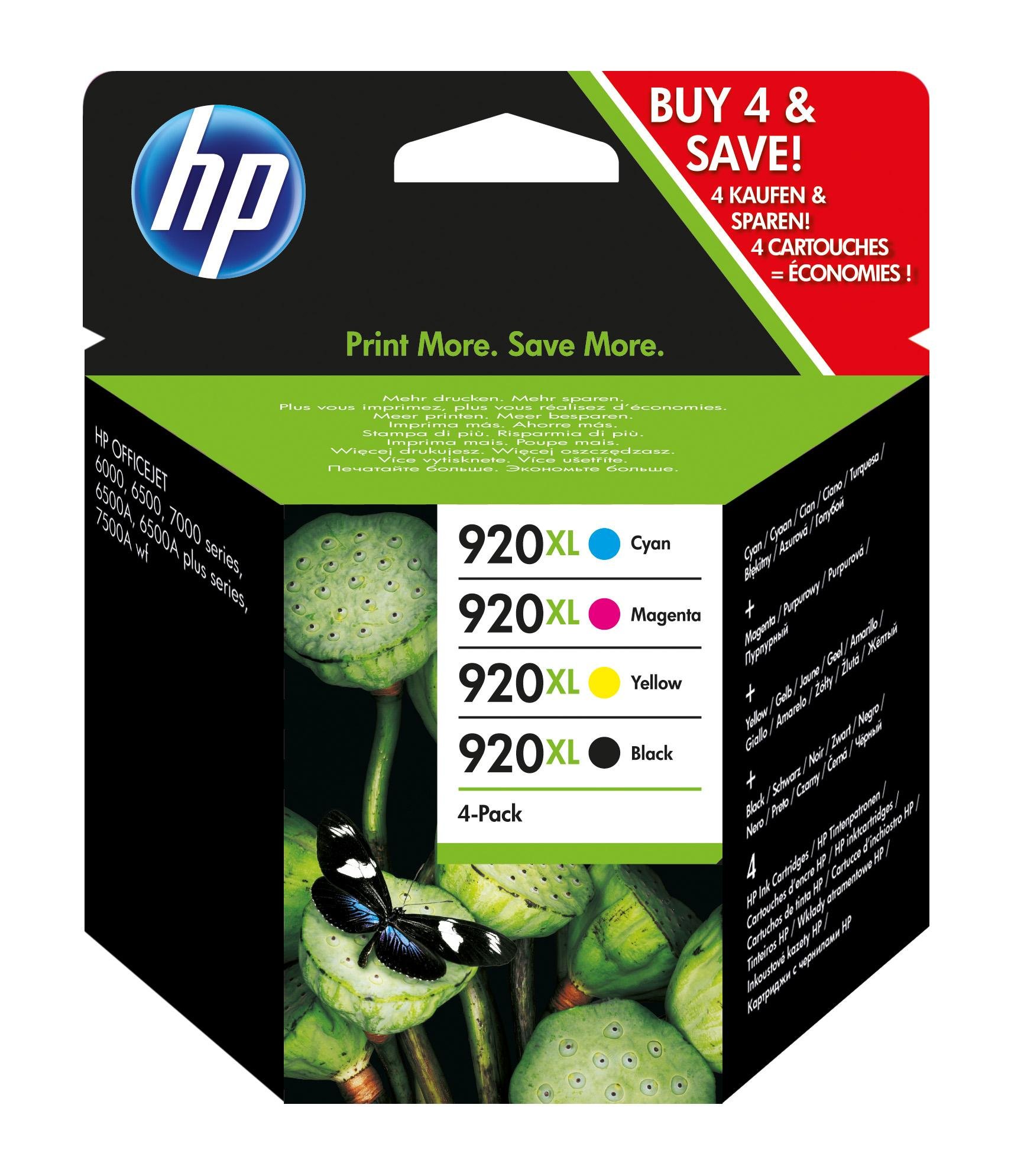 hp-920xl-c2n92ae-combo-pack-4-cartucce-inchiostro-originali-xl-nero-ciano-giallo image 1