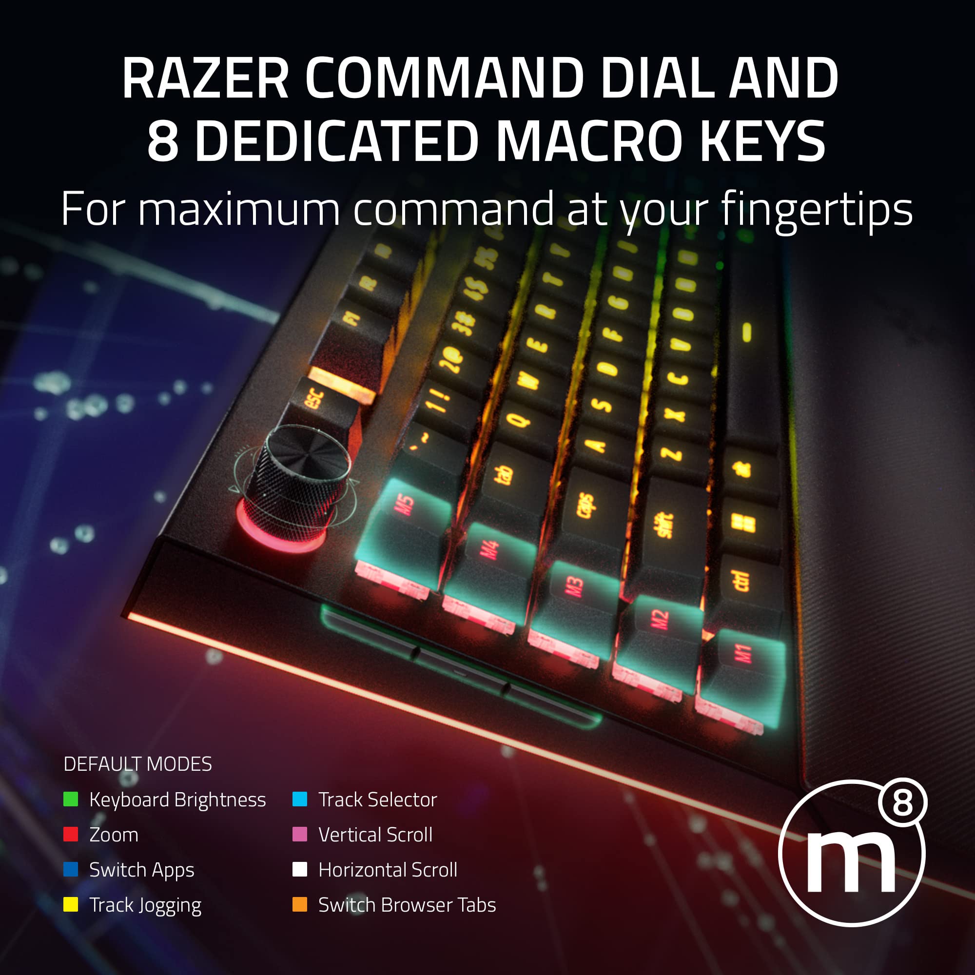 razer-blackwidow-v4-pro-tastiera-meccanica-gaming-pc-switch-verdi-clicky-ghiera- image 4