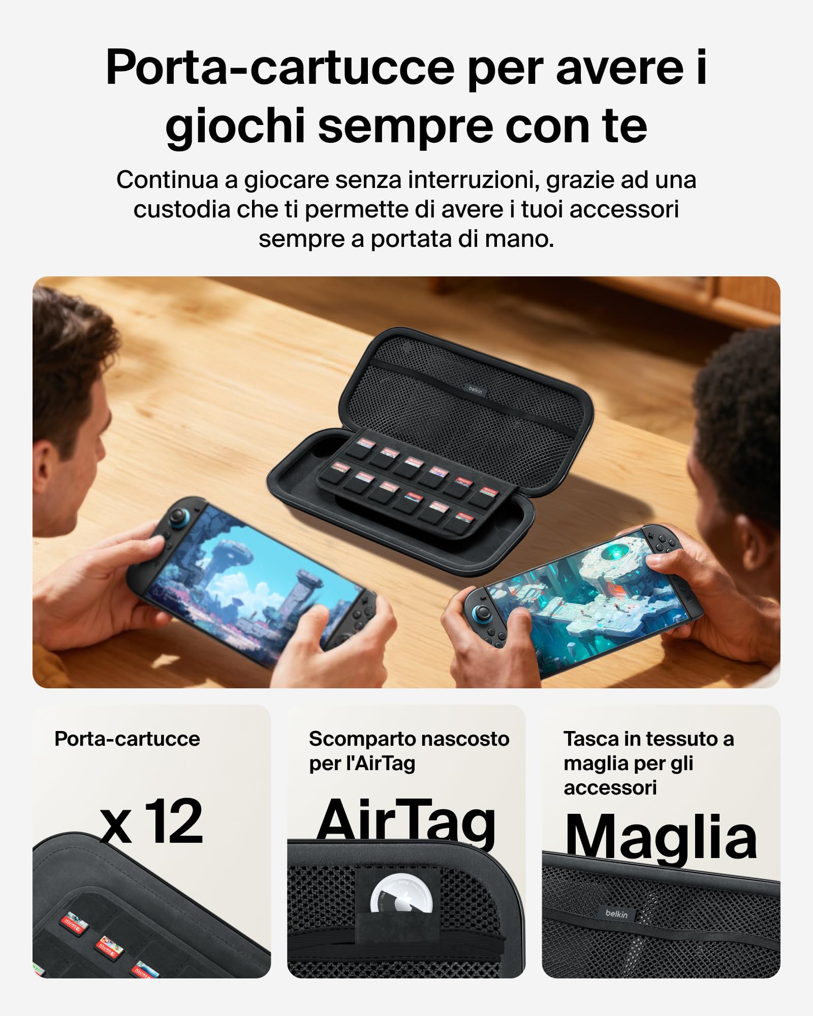 belkin-gaming-custodia-da-viaggio-rigida-per-nintendo-switch-2-con-scomparto-air image 5