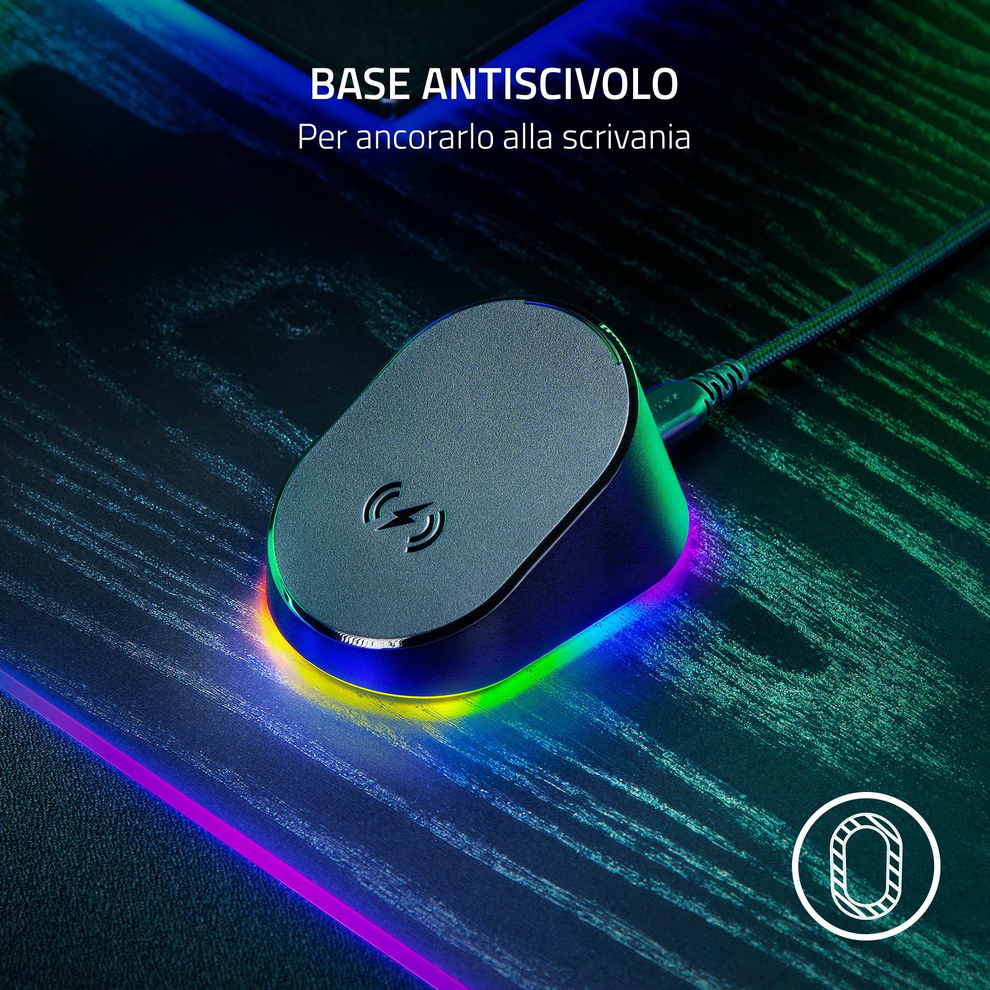 razer-mouse-dock-pro-charging-puck-dock-di-ricarica-wireless-magnetico-con-ricev image 6