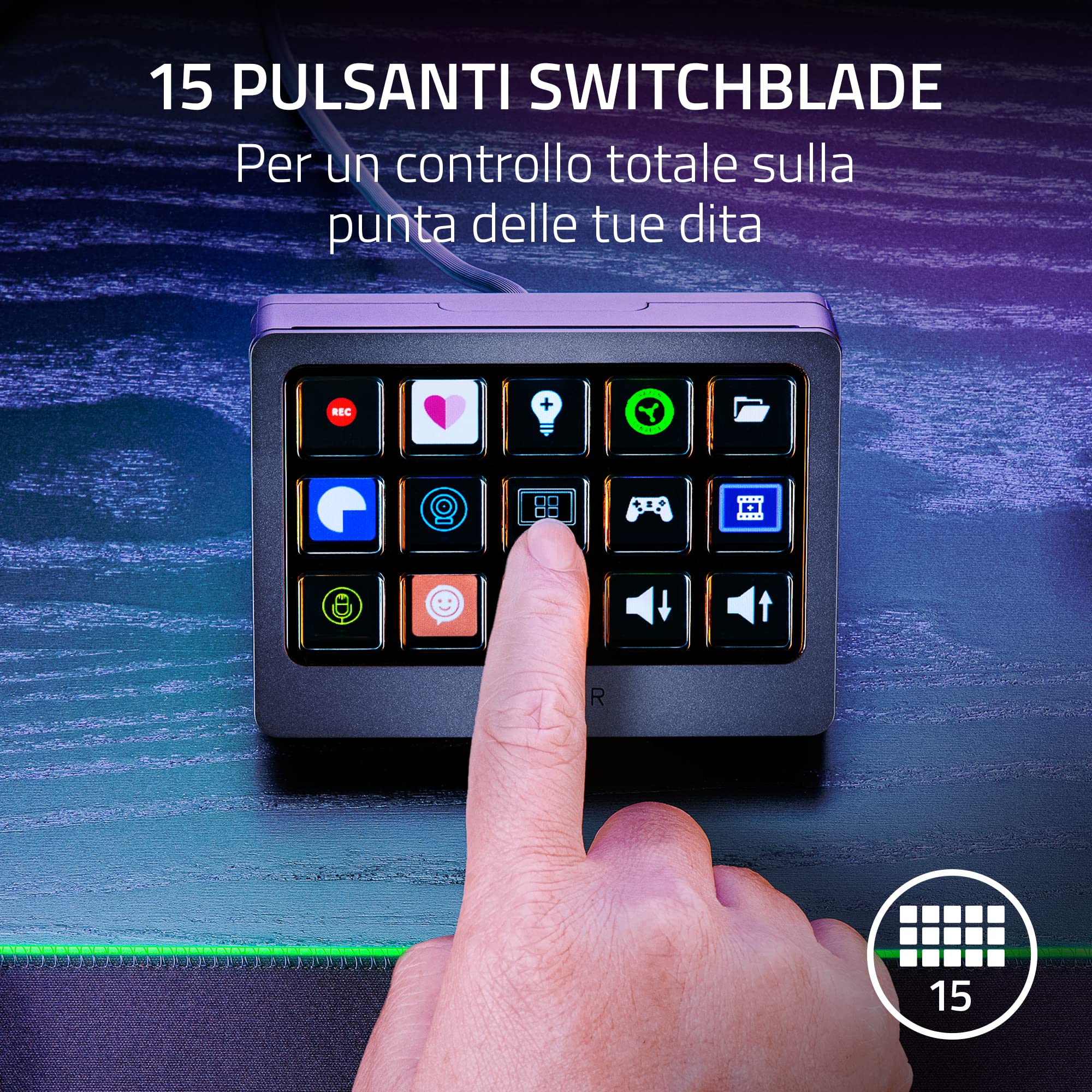 razer-stream-controller-x-controller-di-streaming-all-in-one-con-15-pulsanti-swi image 3